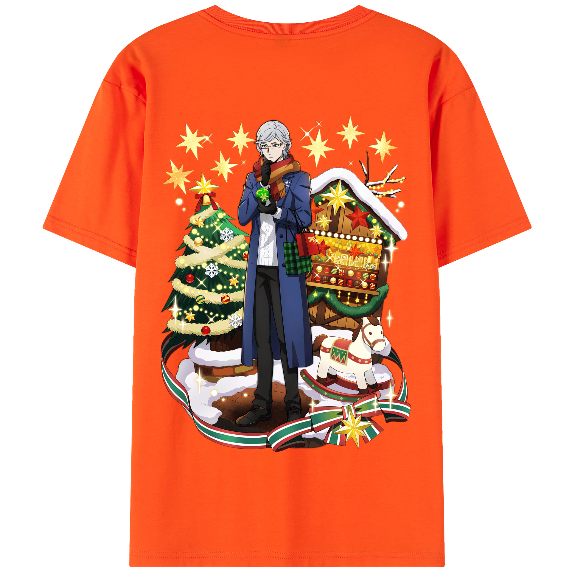 （画像用） 文豪ストレイドッグス Bungo Stray Dogs 綿100％半袖Tシャツ（背面プリント）