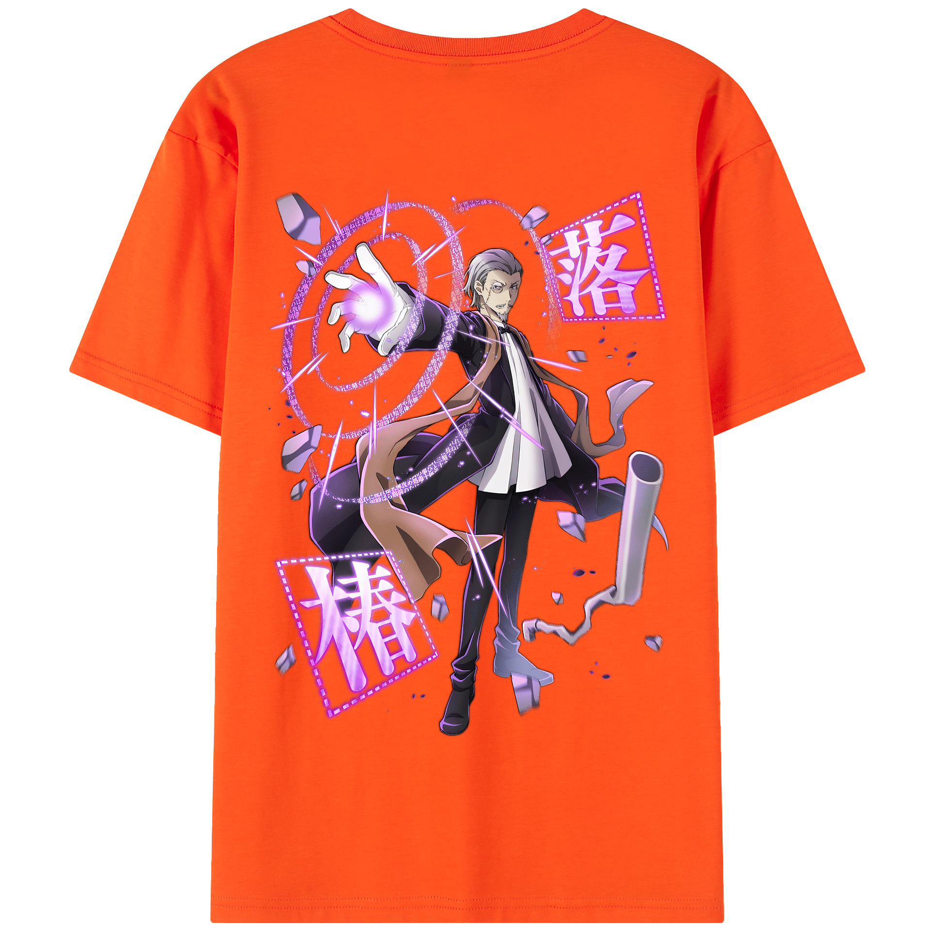 （画像用） 文豪ストレイドッグス Bungo Stray Dogs 綿100％半袖Tシャツ（背面プリント）