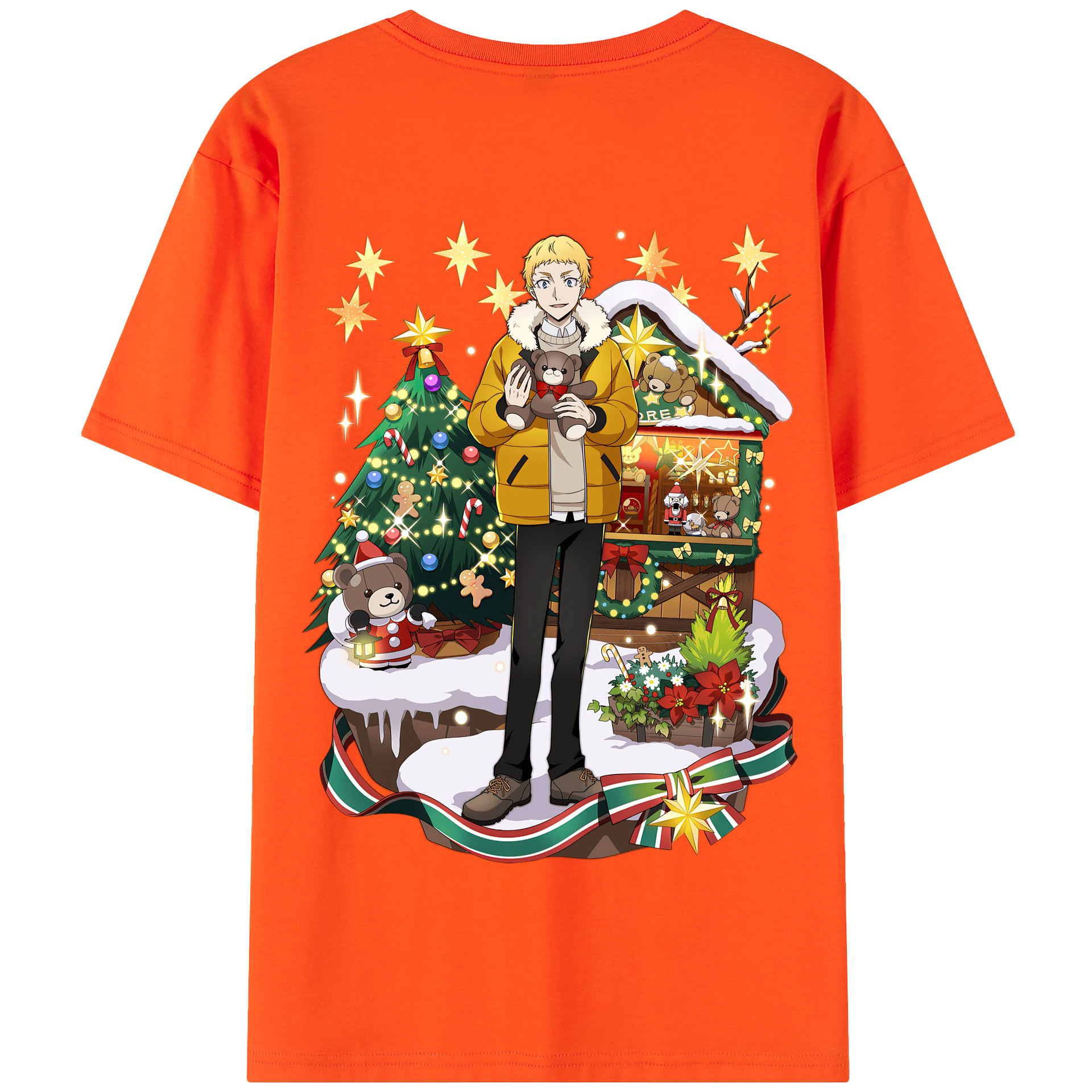 （画像用） 文豪ストレイドッグス Bungo Stray Dogs 綿100％半袖Tシャツ（背面プリント）