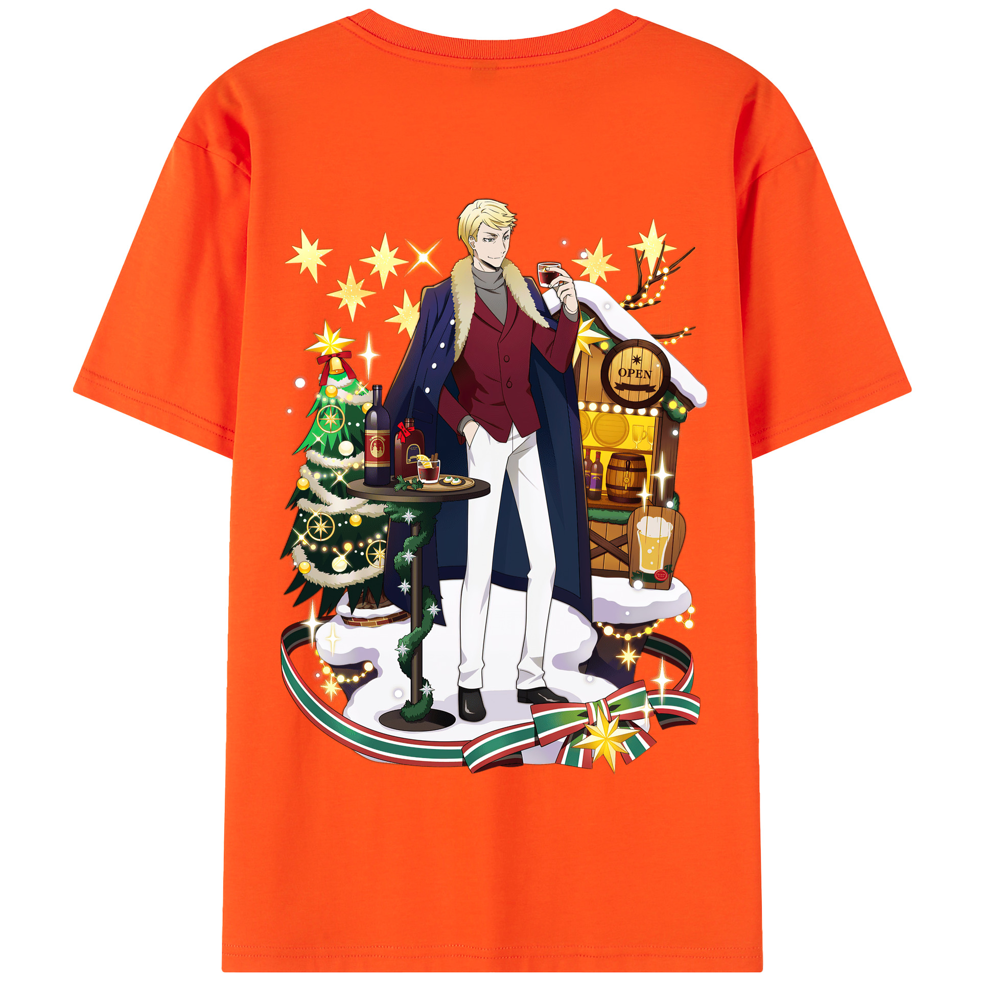 （画像用） 文豪ストレイドッグス Bungo Stray Dogs 綿100％半袖Tシャツ（背面プリント）