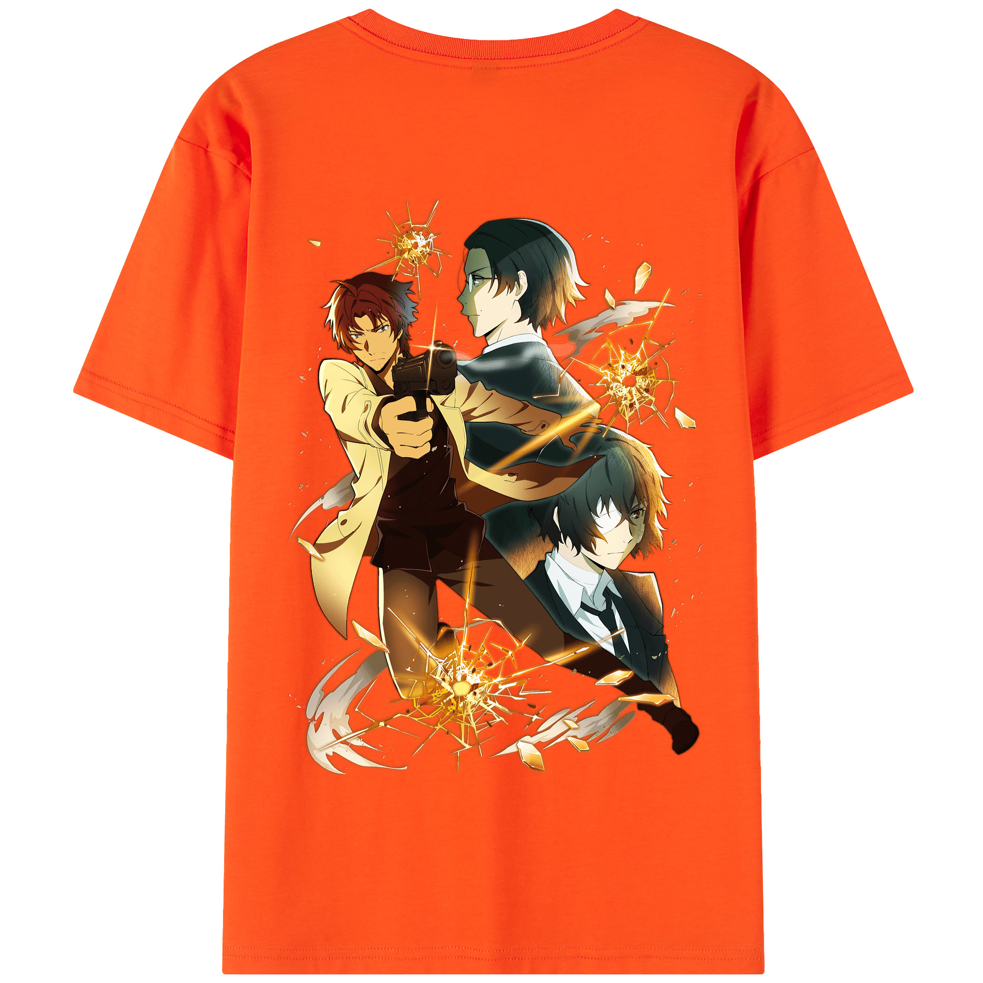 （画像用） 文豪ストレイドッグス Bungo Stray Dogs 綿100％半袖Tシャツ（背面プリント）