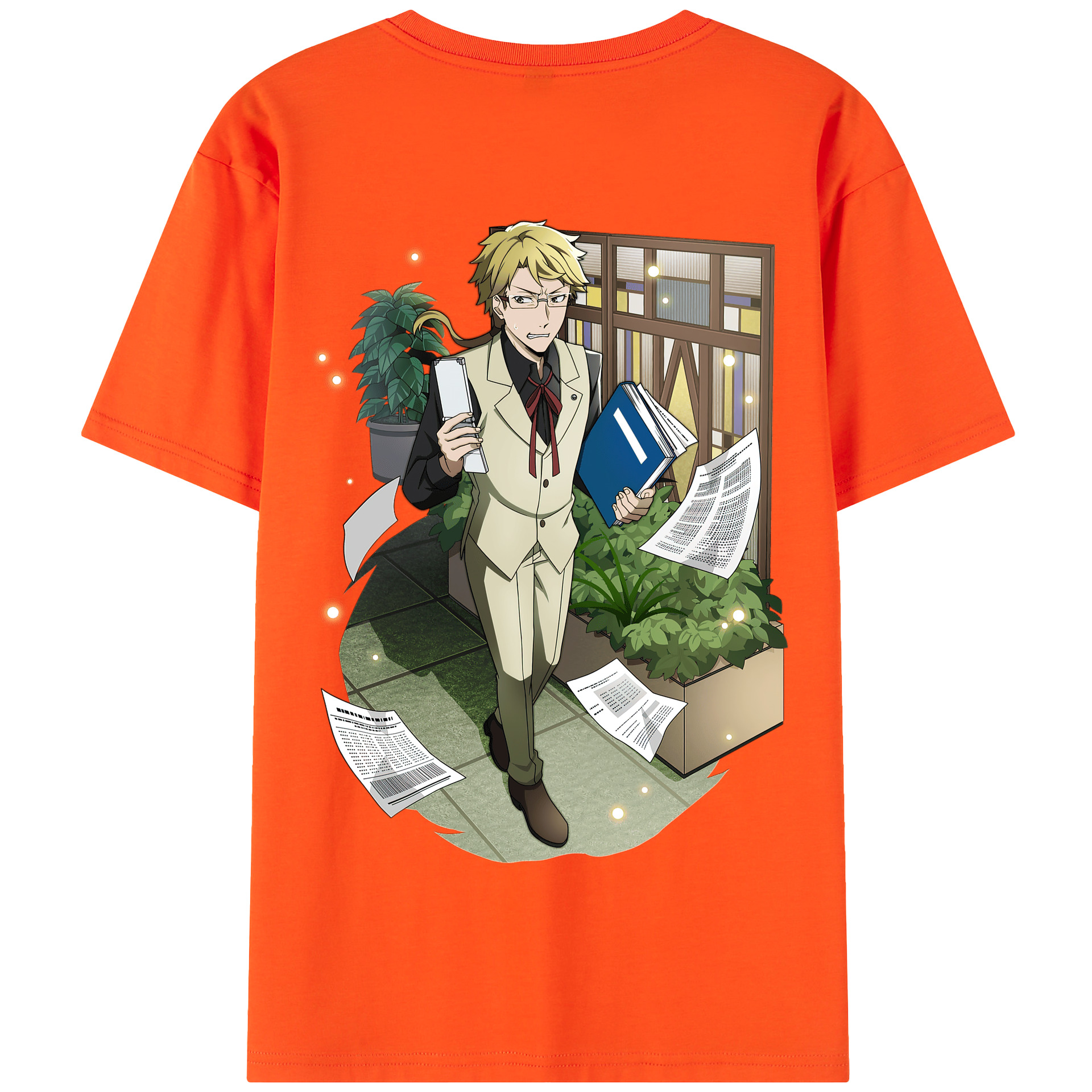 （画像用） 文豪ストレイドッグス Bungo Stray Dogs 綿100％半袖Tシャツ（背面プリント）