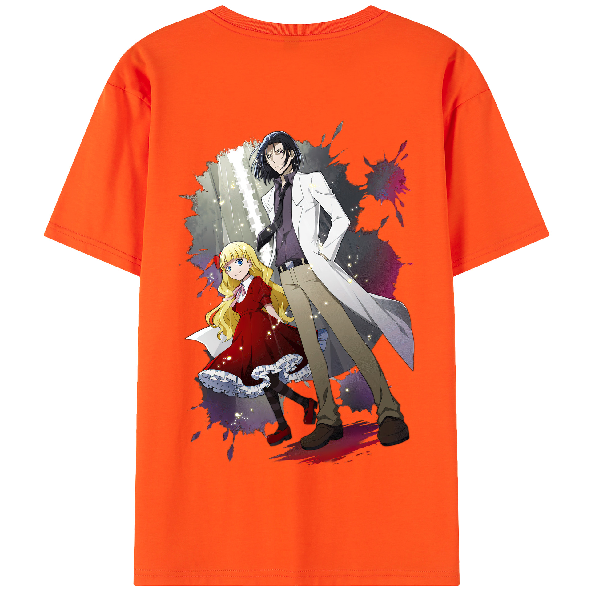 （画像用） 文豪ストレイドッグス Bungo Stray Dogs 綿100％半袖Tシャツ（背面プリント）
