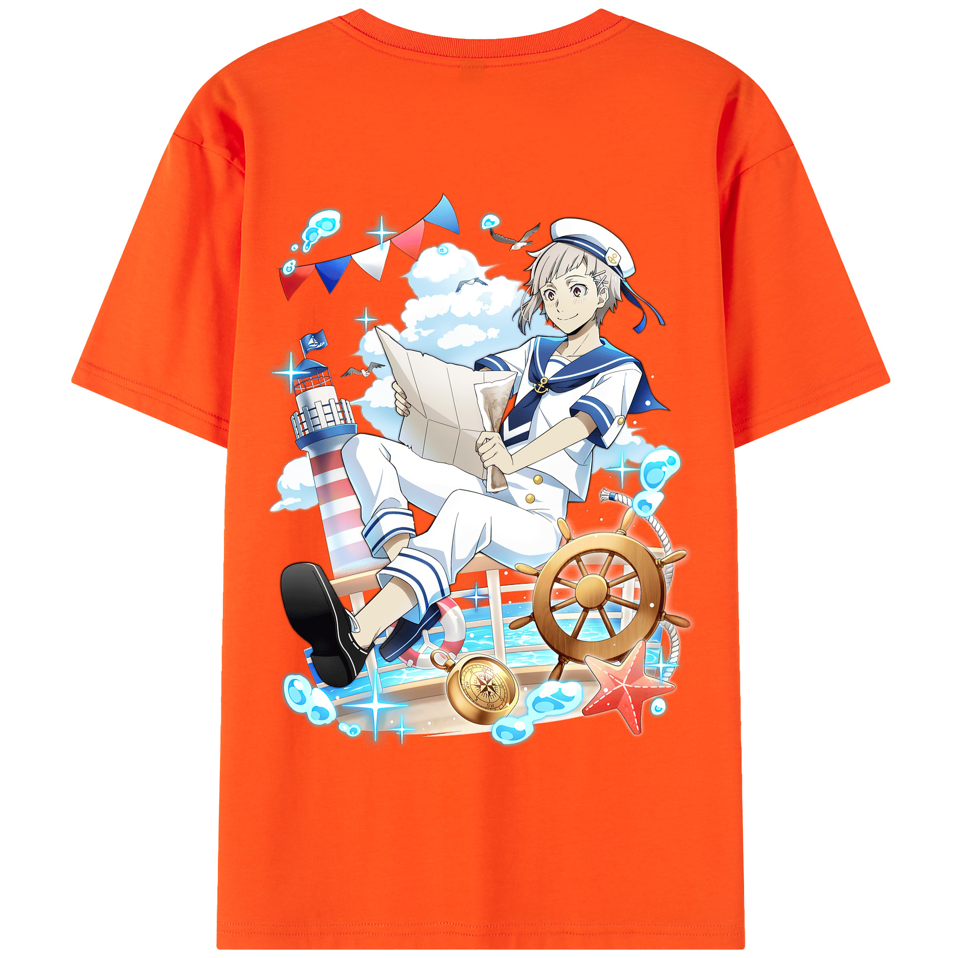 （画像用） 文豪ストレイドッグス Bungo Stray Dogs 綿100％半袖Tシャツ（背面プリント）