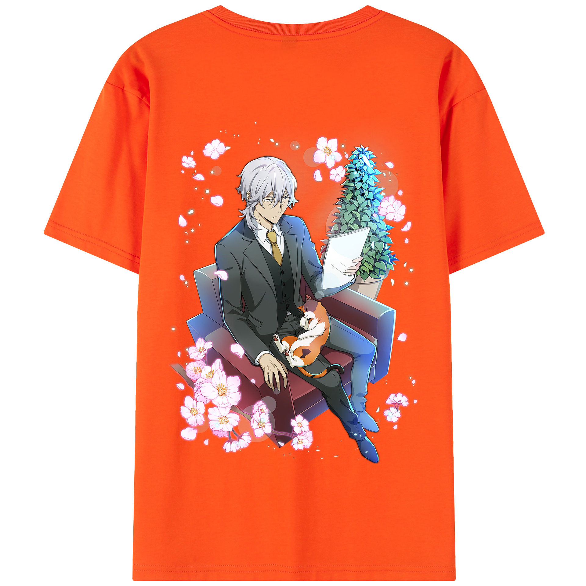 （画像用） 文豪ストレイドッグス Bungo Stray Dogs 綿100％半袖Tシャツ（背面プリント）