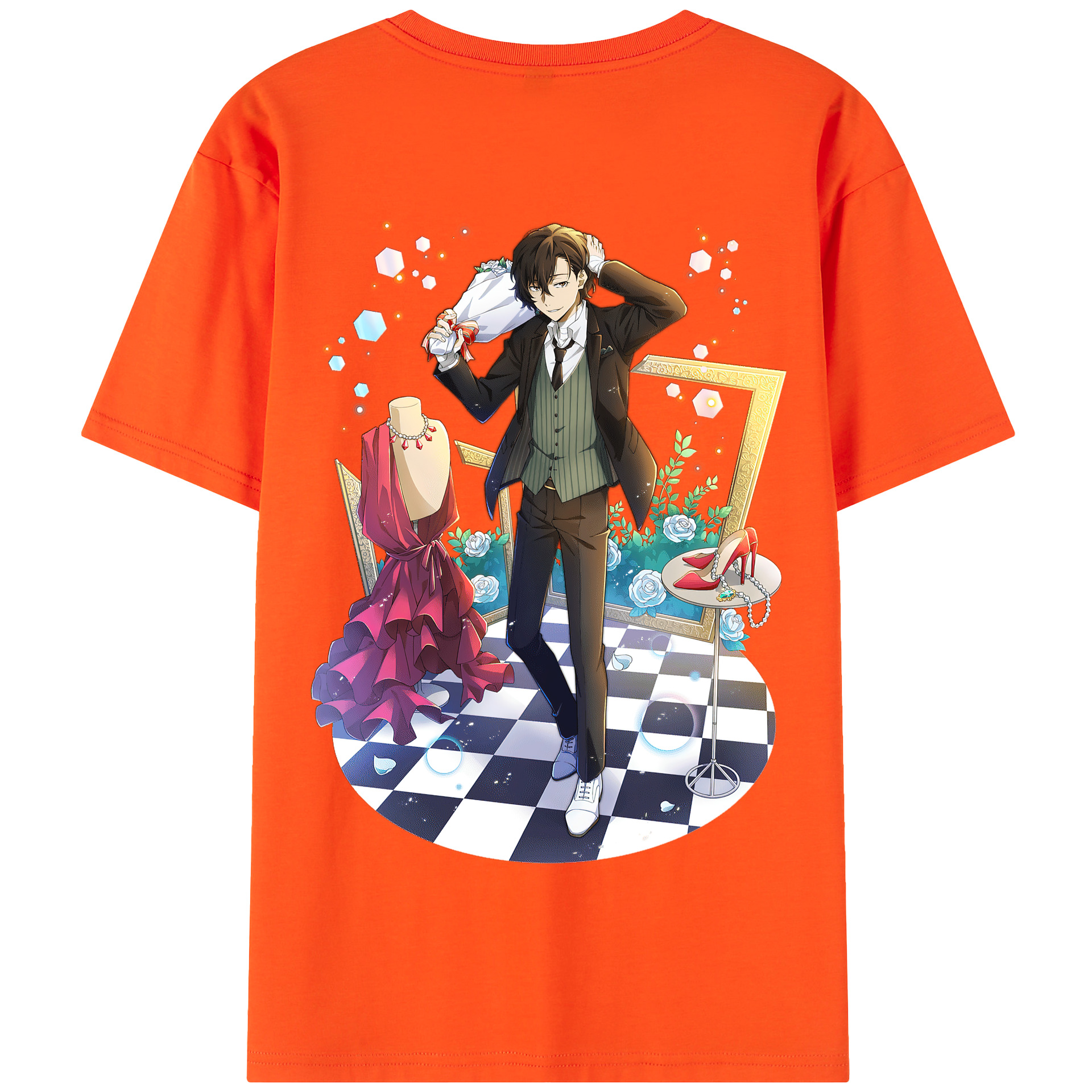 （画像用） 文豪ストレイドッグス Bungo Stray Dogs 綿100％半袖Tシャツ（背面プリント）