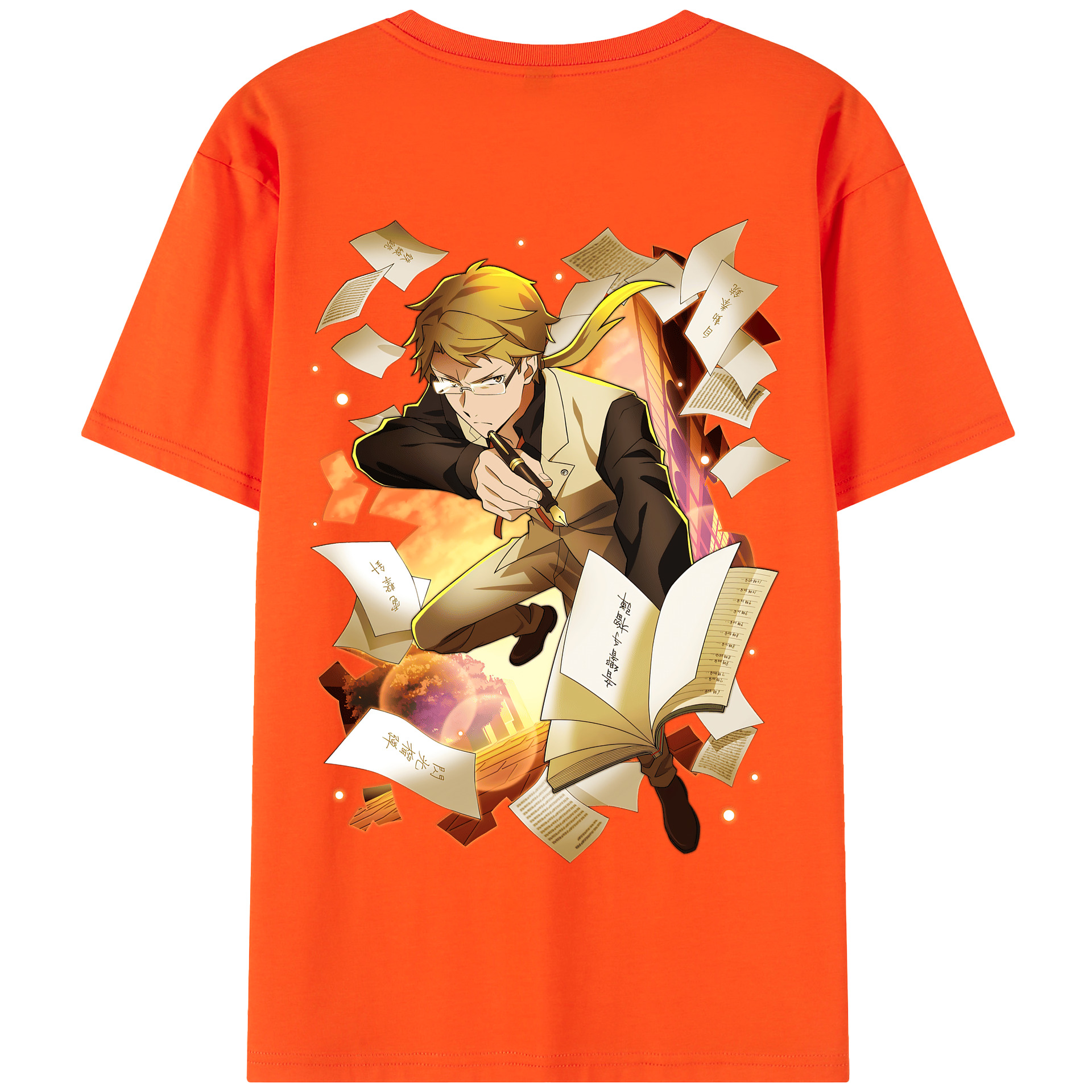 （画像用） 文豪ストレイドッグス Bungo Stray Dogs 綿100％半袖Tシャツ（背面プリント）