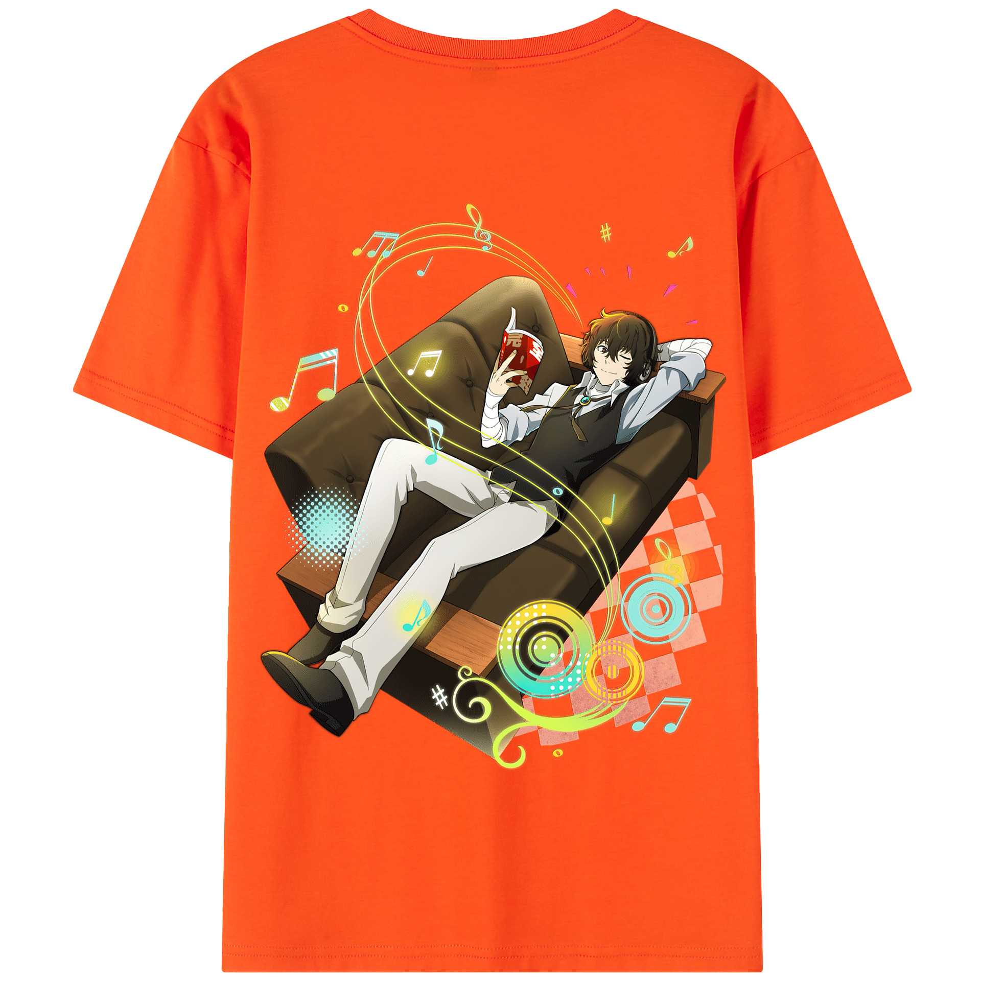 （画像用） 文豪ストレイドッグス Bungo Stray Dogs 綿100％半袖Tシャツ（背面プリント）
