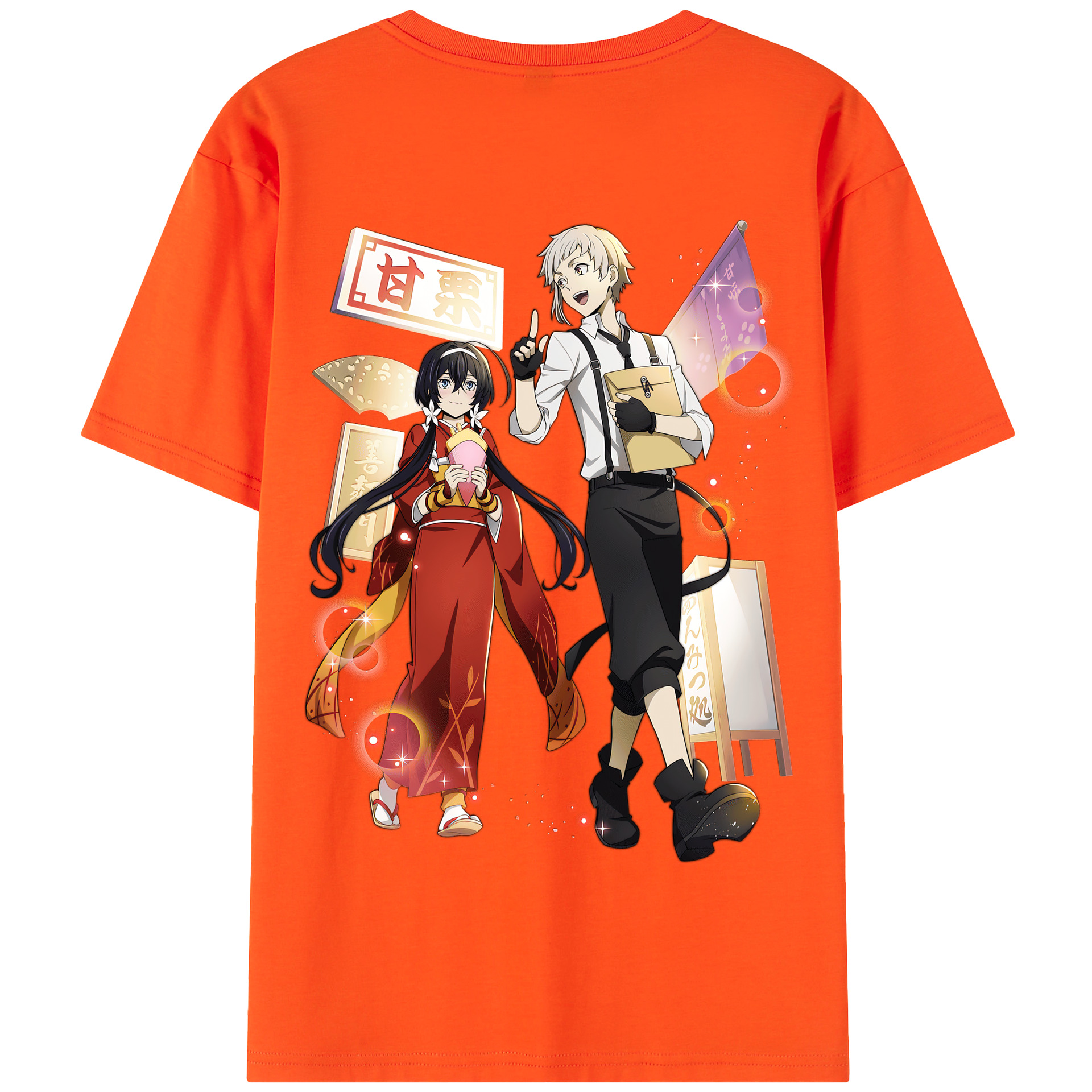 （画像用） 文豪ストレイドッグス Bungo Stray Dogs 綿100％半袖Tシャツ（背面プリント）