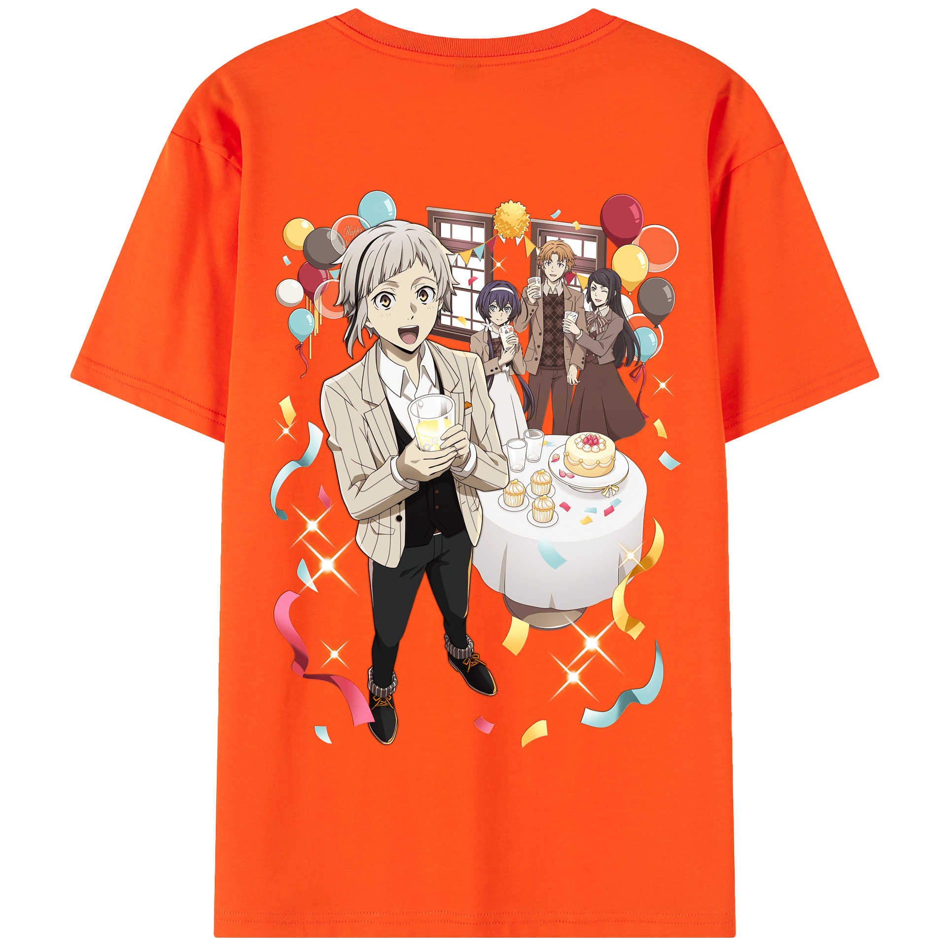 （画像用） 文豪ストレイドッグス Bungo Stray Dogs 綿100％半袖Tシャツ（背面プリント）