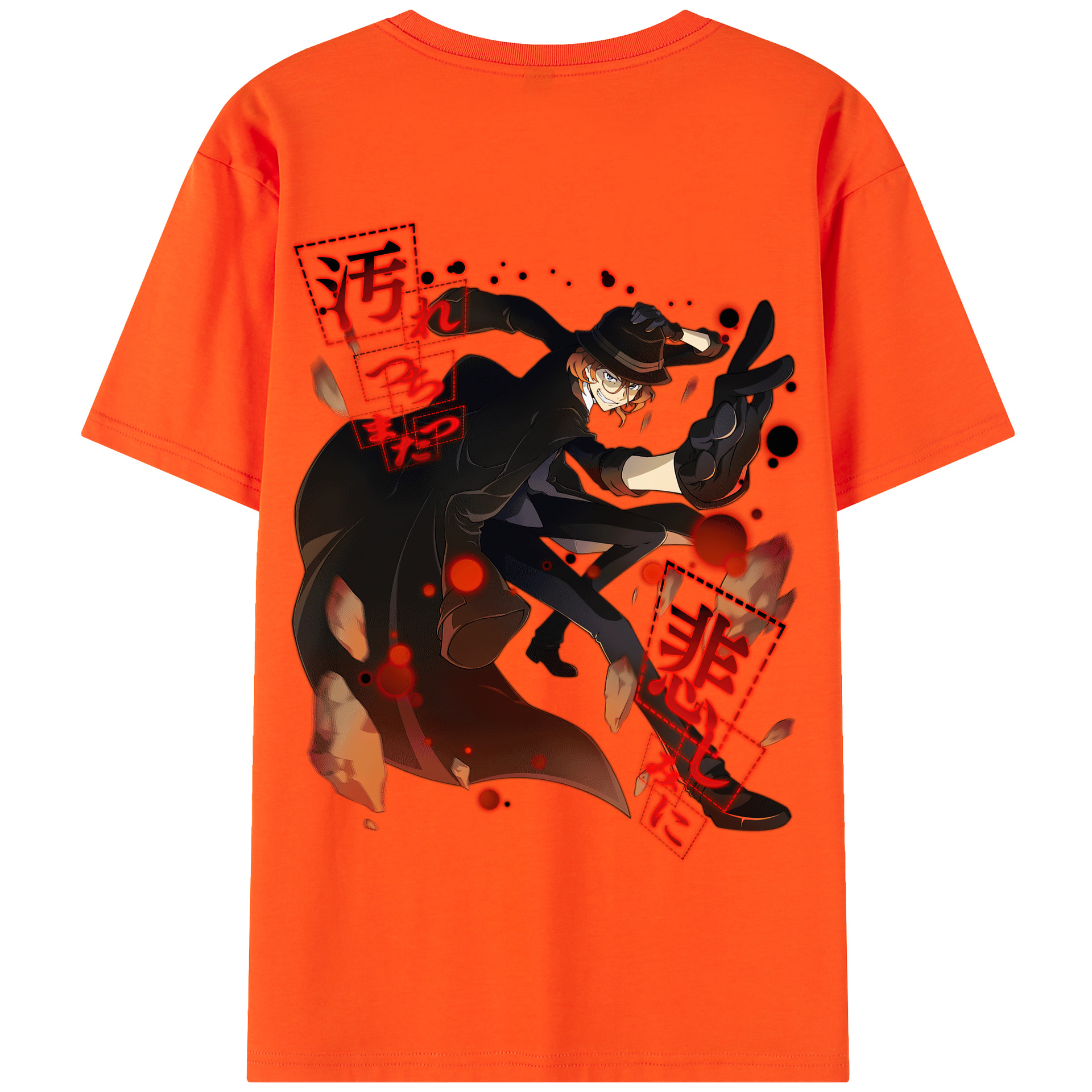 （画像用） 文豪ストレイドッグス Bungo Stray Dogs 綿100％半袖Tシャツ（背面プリント）