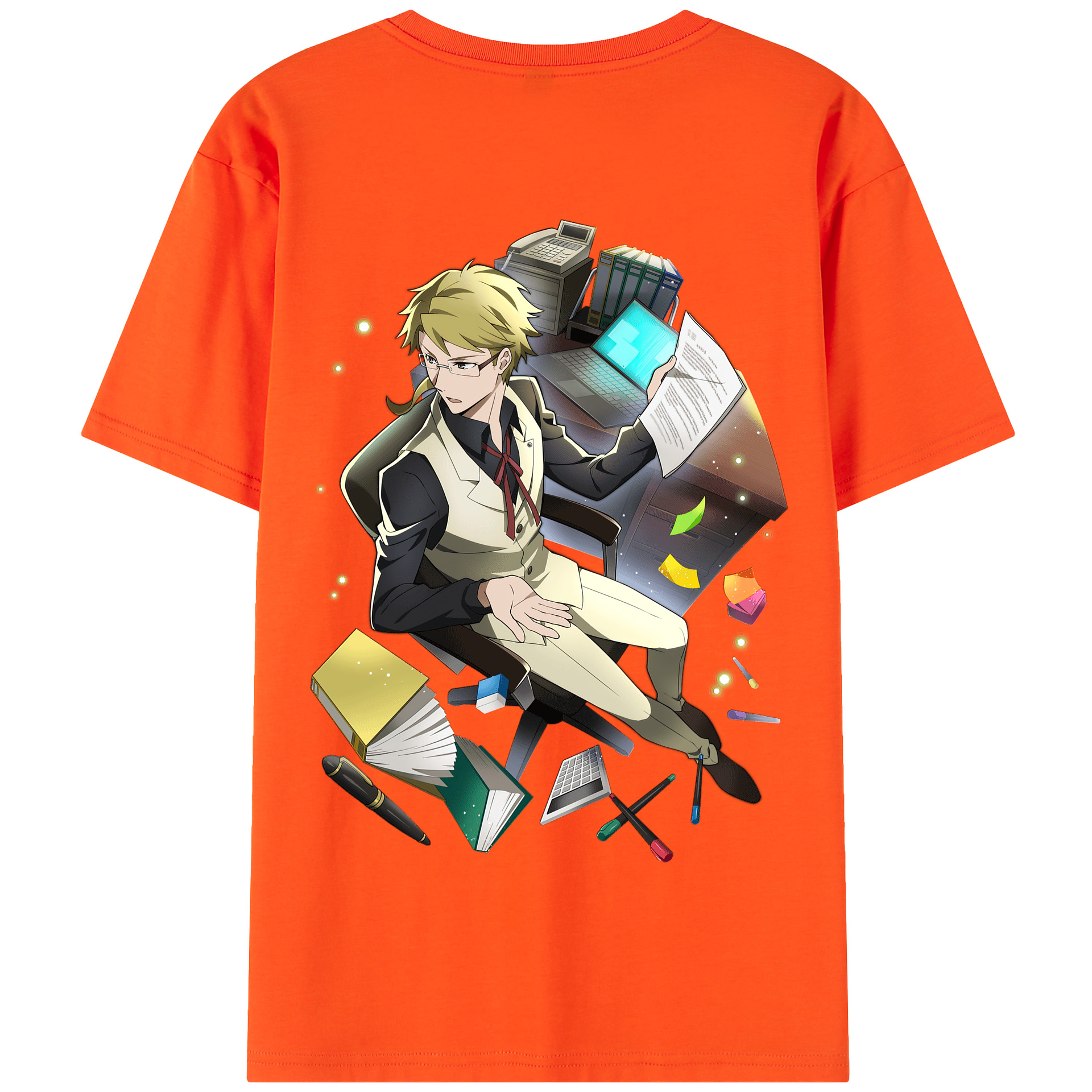 （画像用） 文豪ストレイドッグス Bungo Stray Dogs 綿100％半袖Tシャツ（背面プリント）