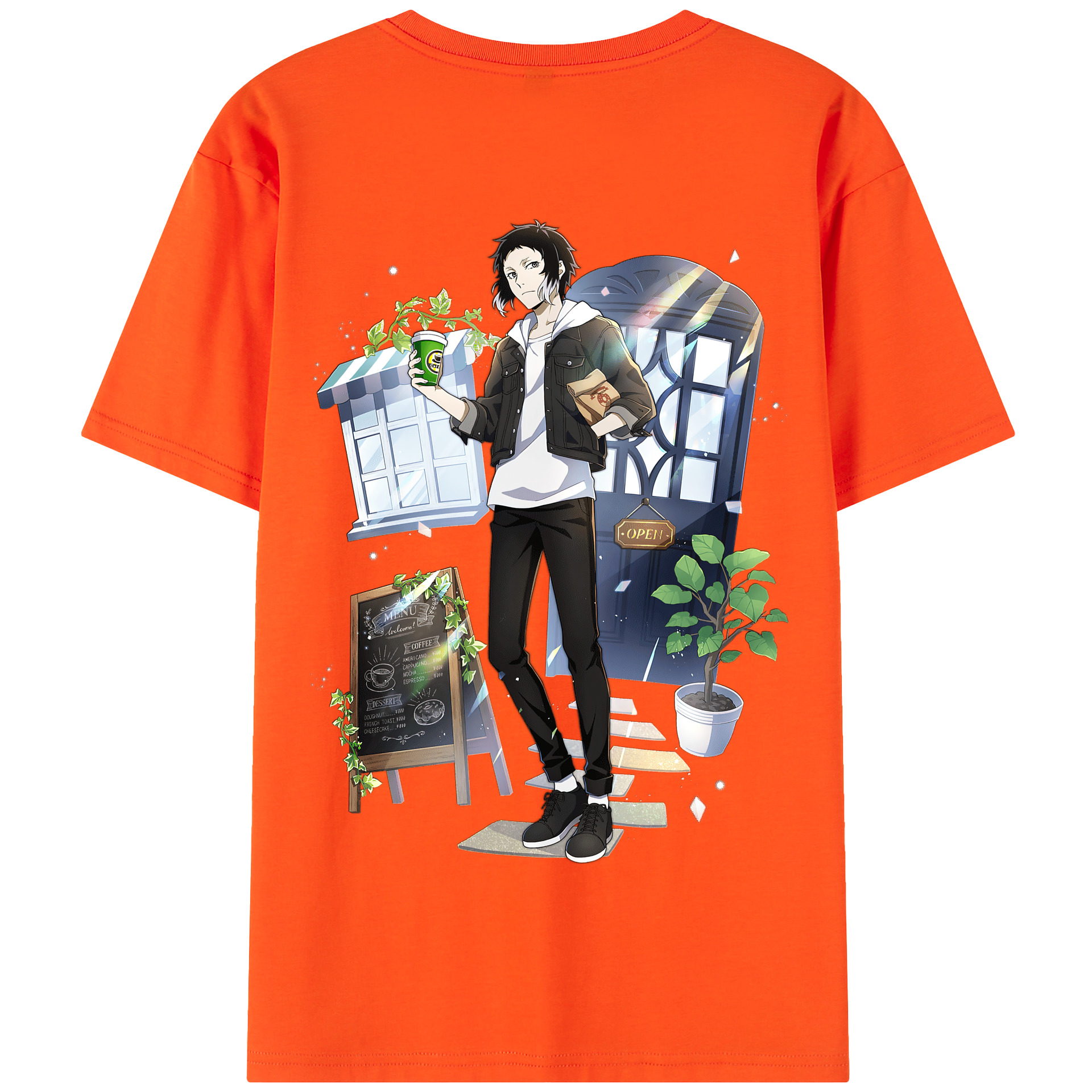 （画像用） 文豪ストレイドッグス Bungo Stray Dogs 綿100％半袖Tシャツ（背面プリント）