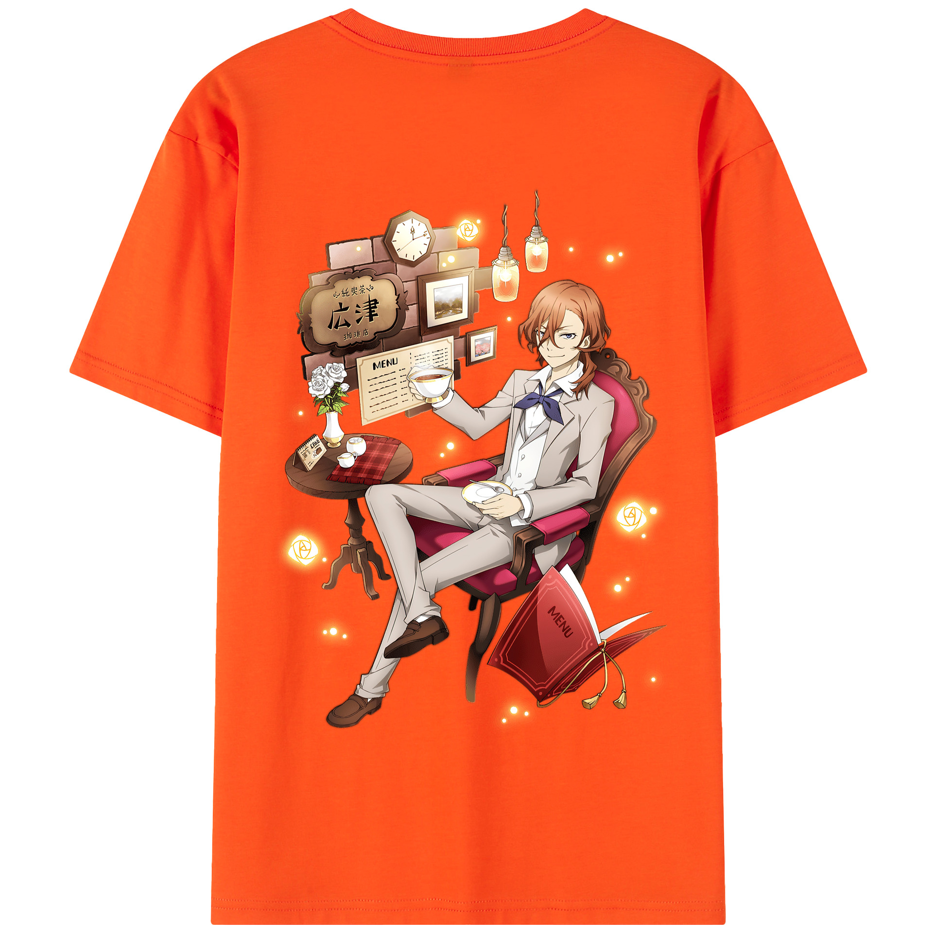 （画像用） 文豪ストレイドッグス Bungo Stray Dogs 綿100％半袖Tシャツ（背面プリント）