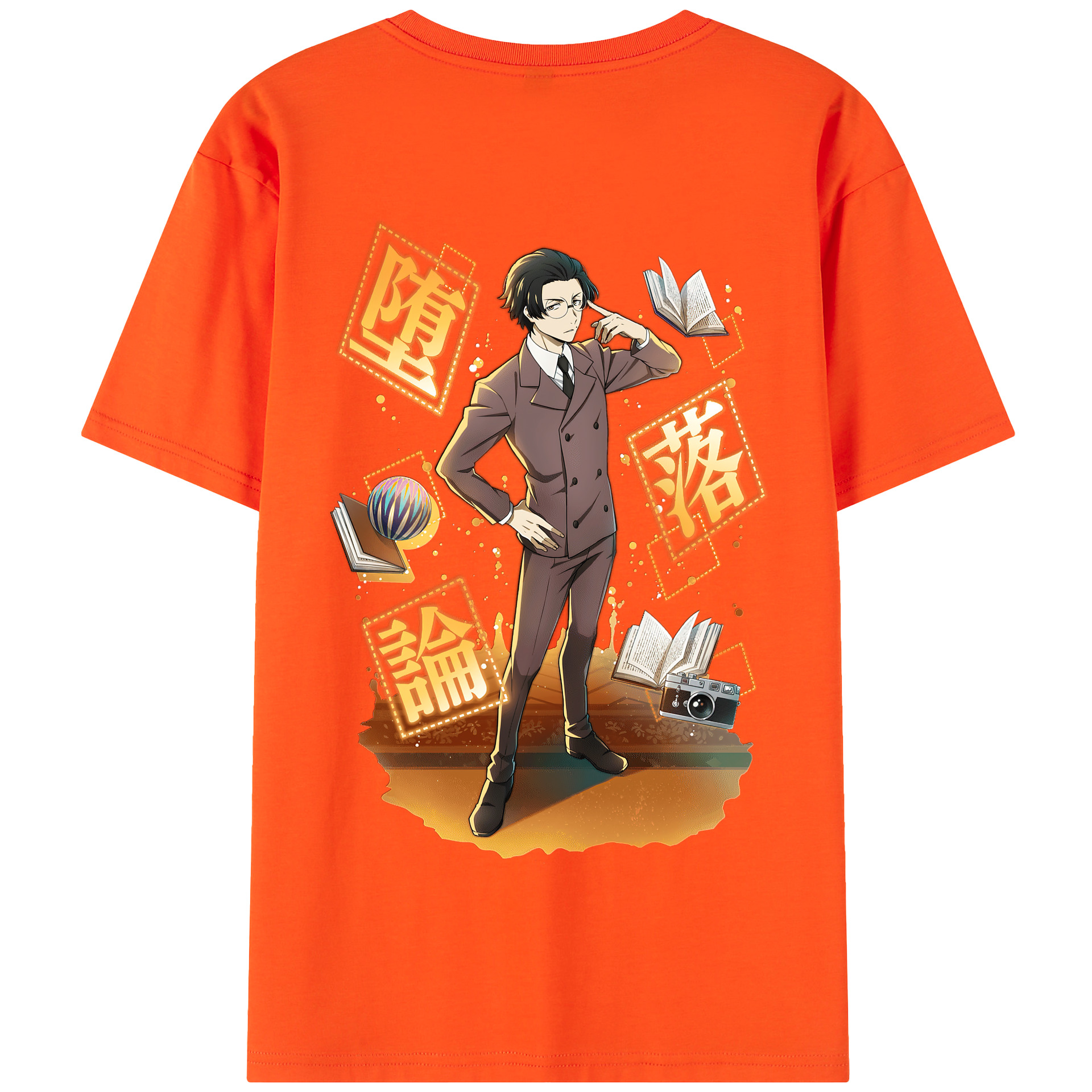 （画像用） 文豪ストレイドッグス Bungo Stray Dogs 綿100％半袖Tシャツ（背面プリント）