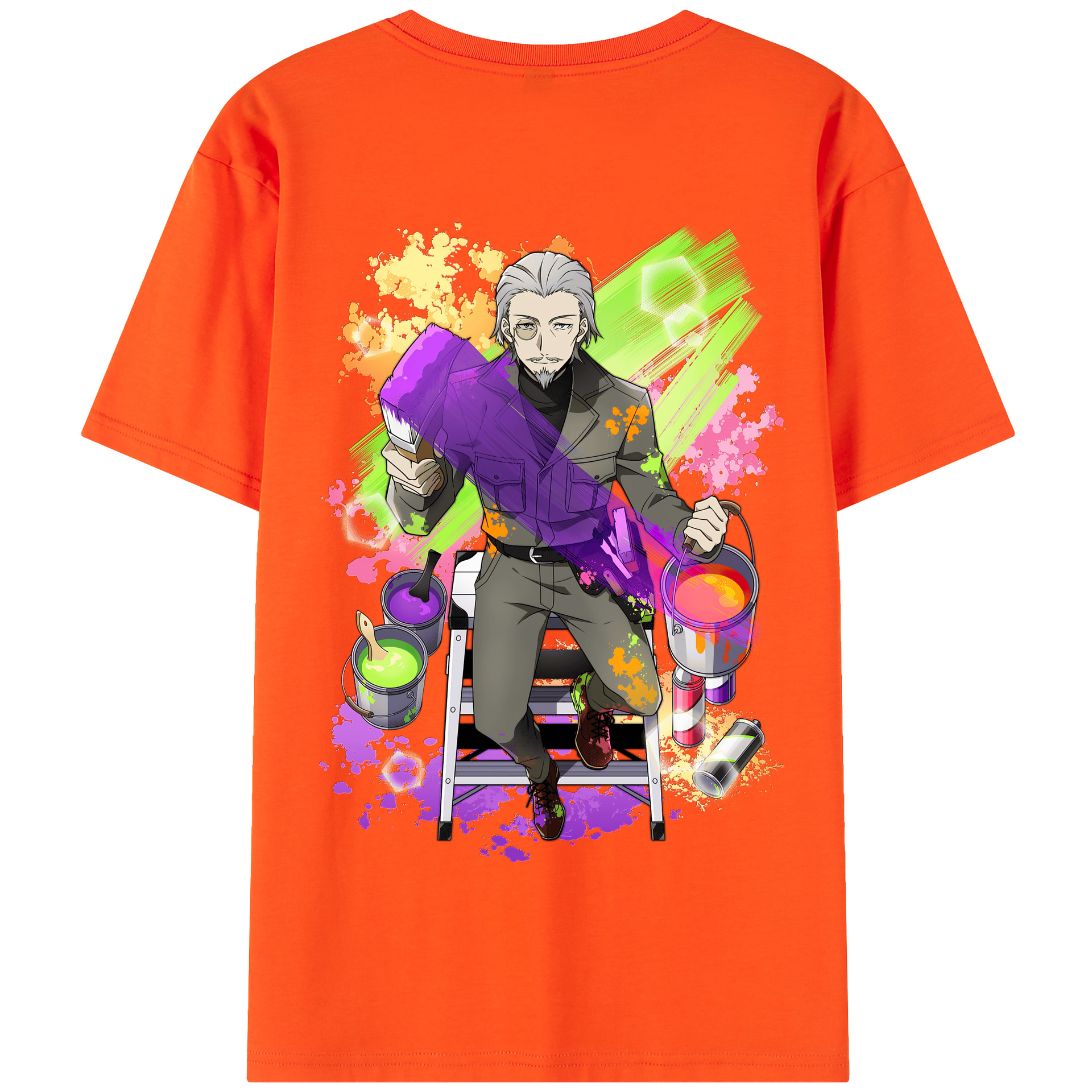 （画像用） 文豪ストレイドッグス Bungo Stray Dogs 綿100％半袖Tシャツ（背面プリント）