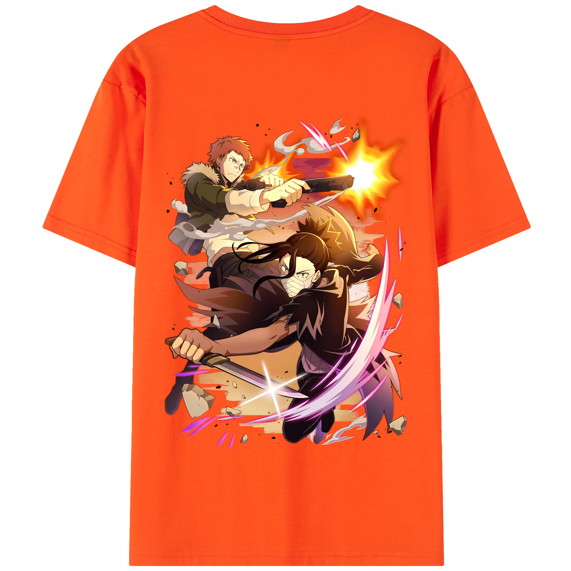 （画像用） 文豪ストレイドッグス Bungo Stray Dogs 綿100％半袖Tシャツ（背面プリント）