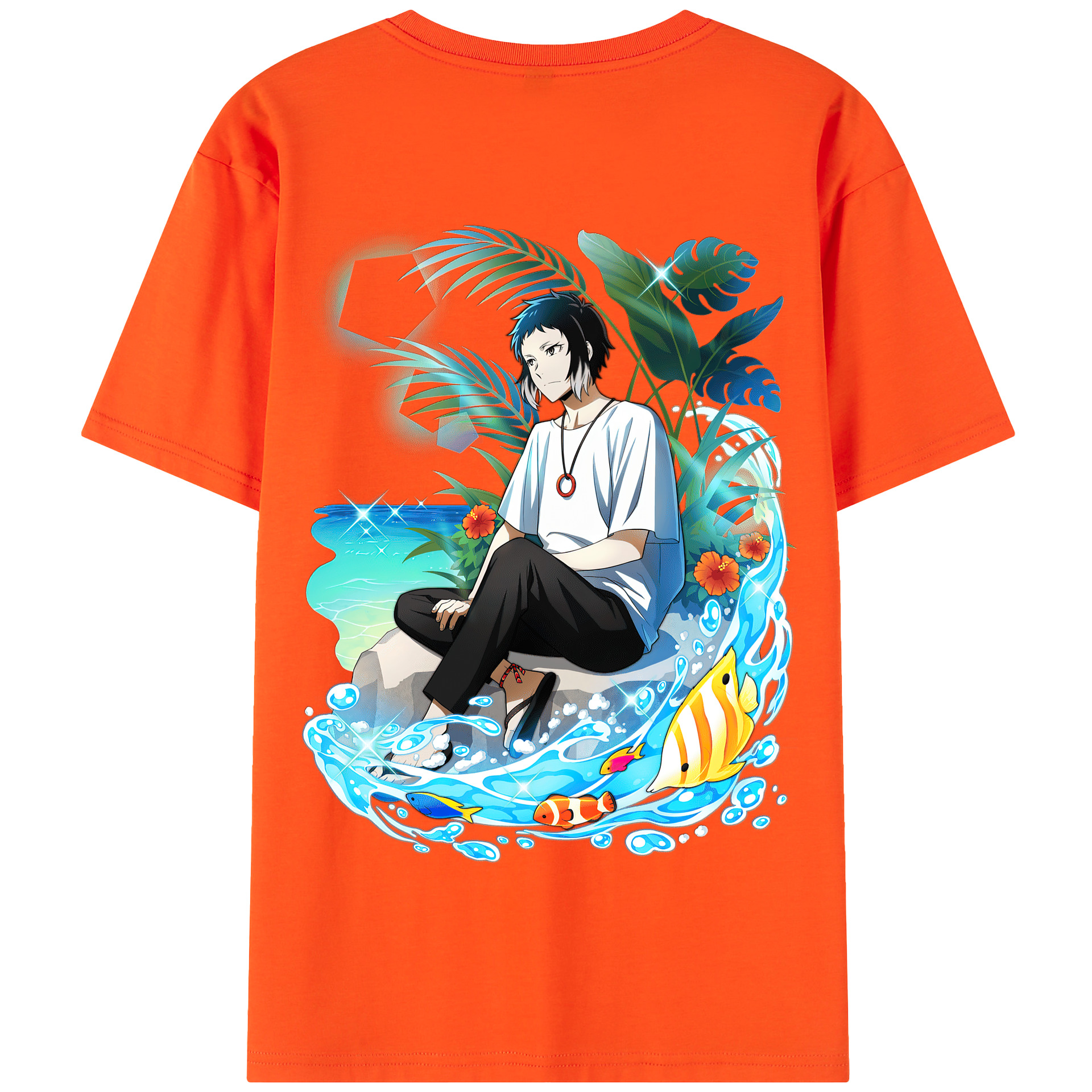 （画像用） 文豪ストレイドッグス Bungo Stray Dogs 綿100％半袖Tシャツ（背面プリント）