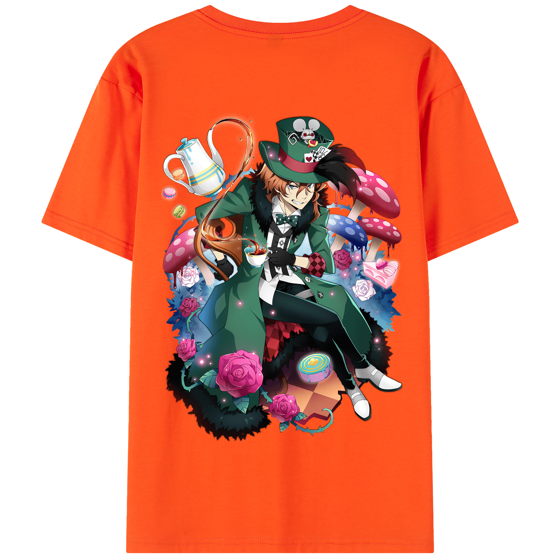 （画像用） 文豪ストレイドッグス Bungo Stray Dogs 綿100％半袖Tシャツ（背面プリント）