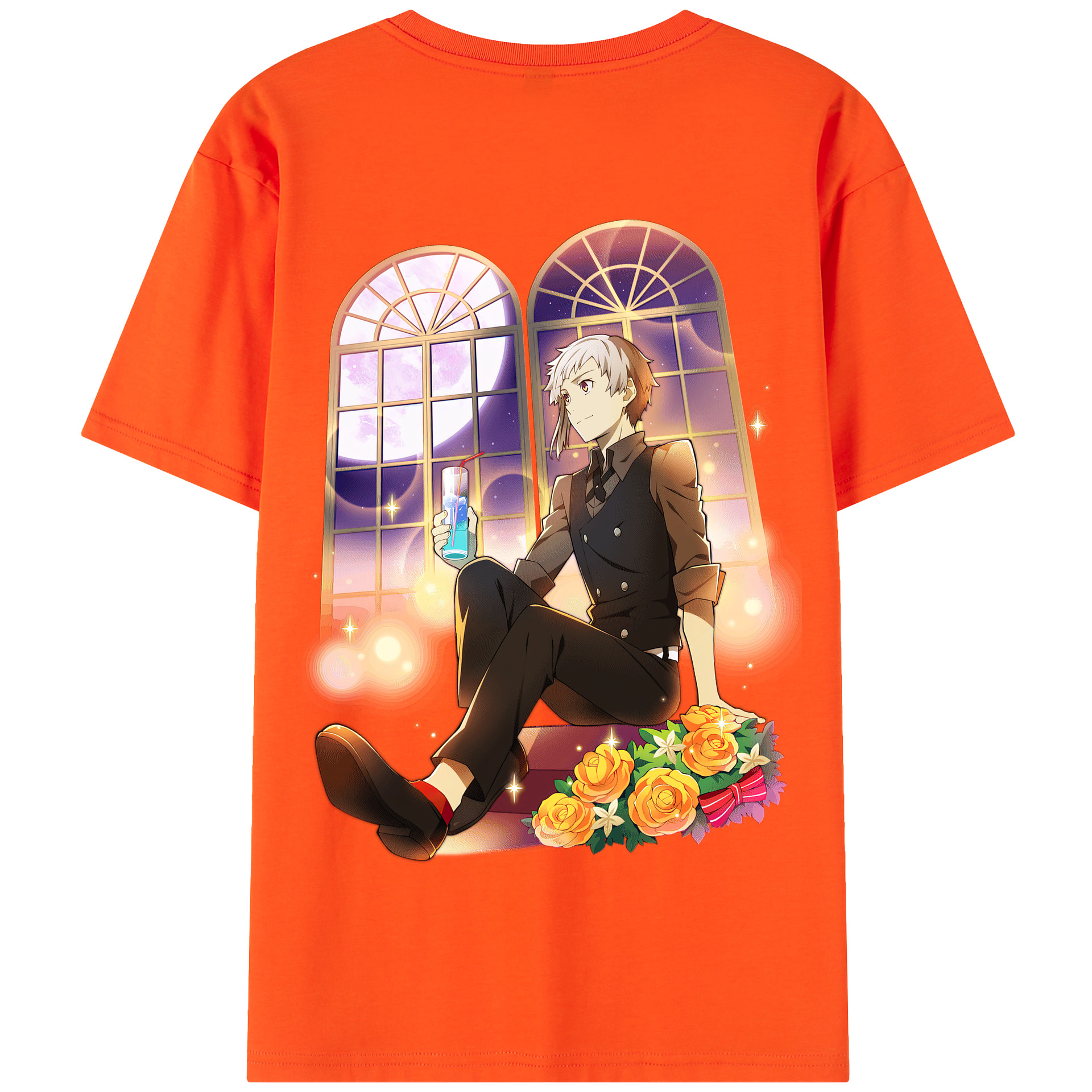 （画像用） 文豪ストレイドッグス Bungo Stray Dogs 綿100％半袖Tシャツ（背面プリント）