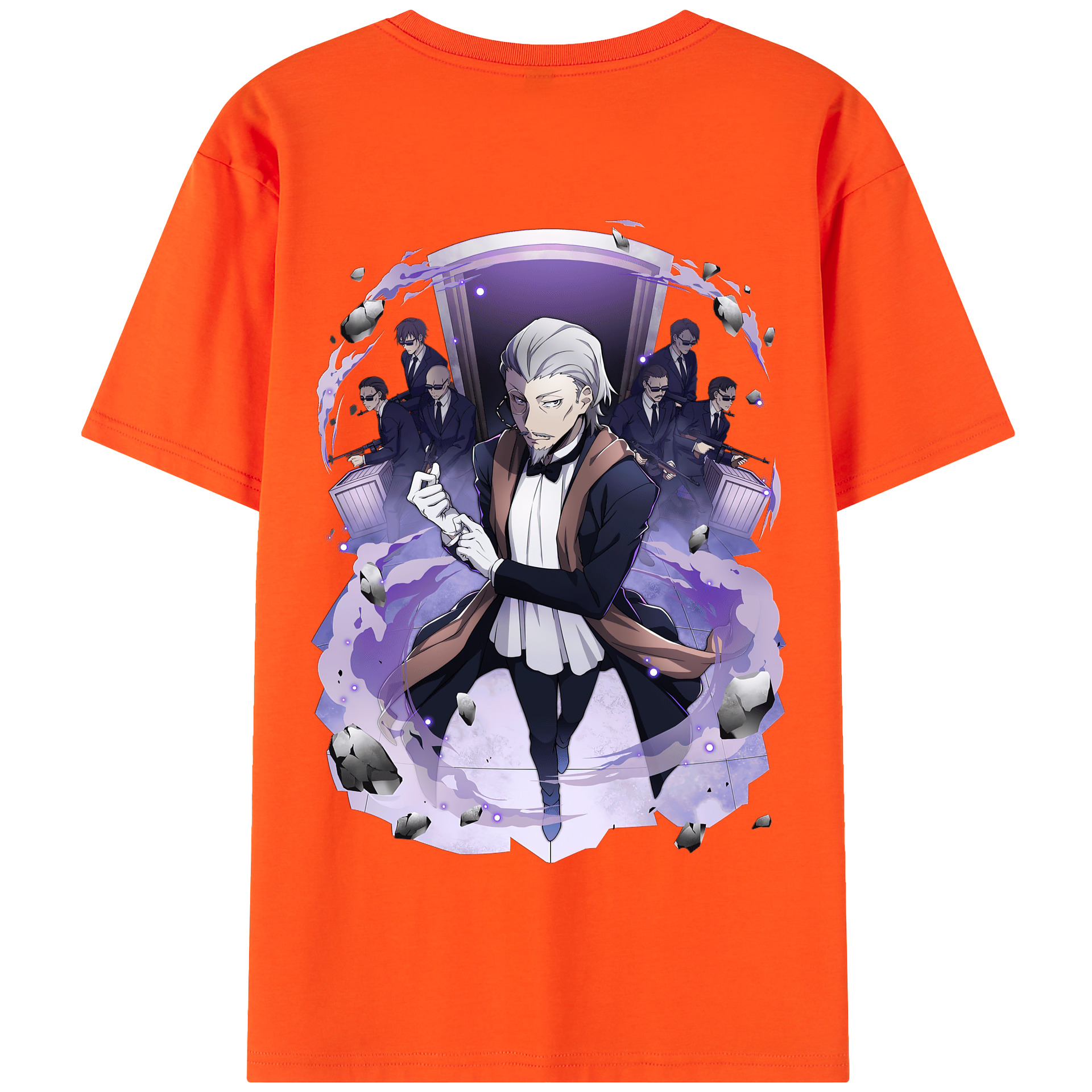 （画像用） 文豪ストレイドッグス Bungo Stray Dogs 綿100％半袖Tシャツ（背面プリント）