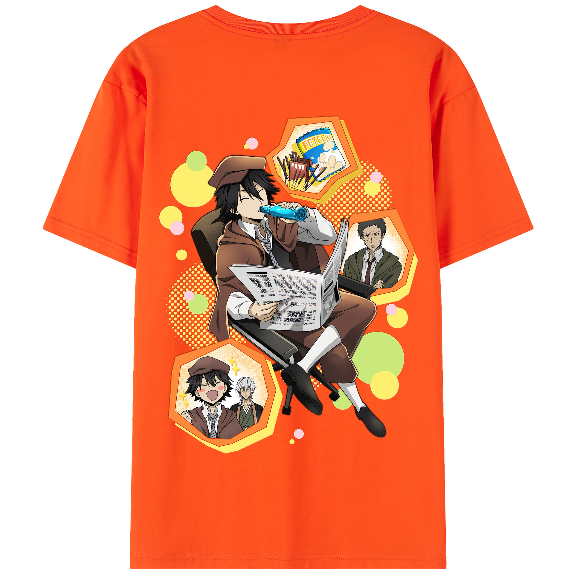 （画像用） 文豪ストレイドッグス Bungo Stray Dogs 綿100％半袖Tシャツ（背面プリント）
