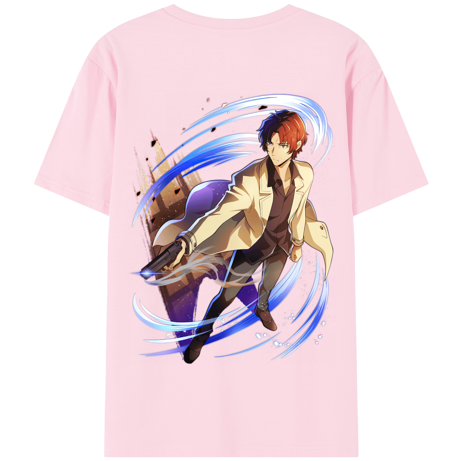 （画像用） 文豪ストレイドッグス Bungo Stray Dogs 綿100％半袖Tシャツ（背面プリント）
