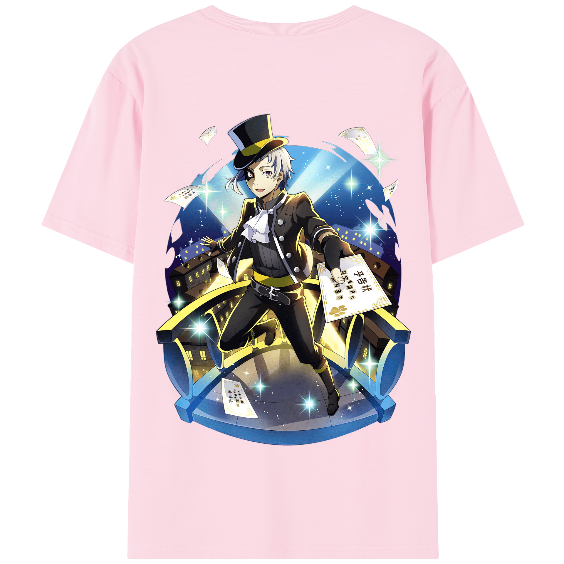 （画像用） 文豪ストレイドッグス Bungo Stray Dogs 綿100％半袖Tシャツ（背面プリント）