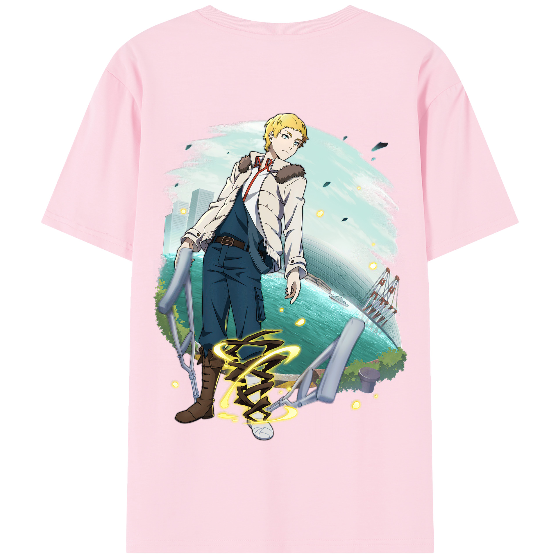 （画像用） 文豪ストレイドッグス Bungo Stray Dogs 綿100％半袖Tシャツ（背面プリント）