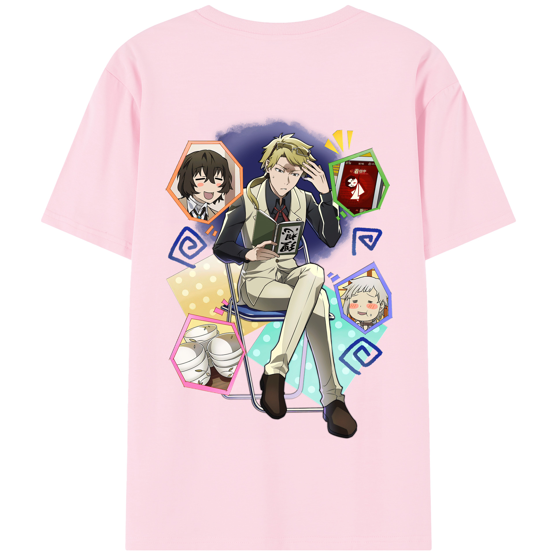 （画像用） 文豪ストレイドッグス Bungo Stray Dogs 綿100％半袖Tシャツ（背面プリント）