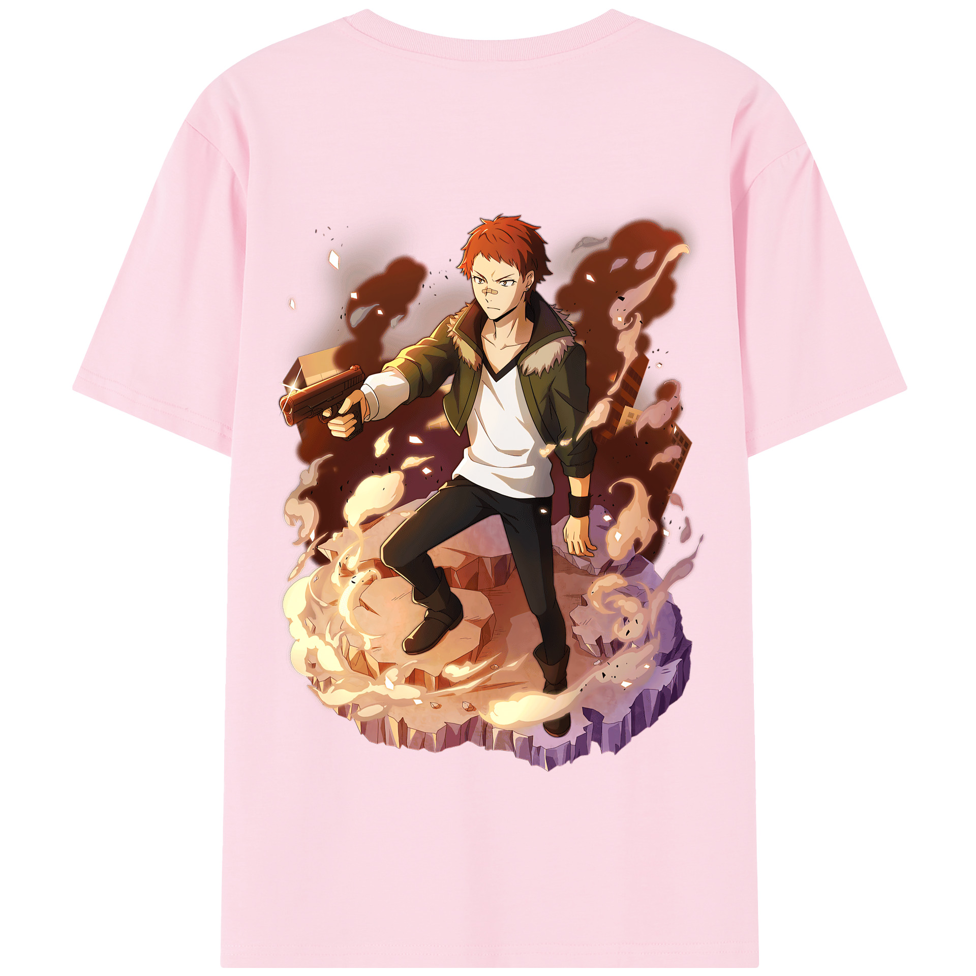 （画像用） 文豪ストレイドッグス Bungo Stray Dogs 綿100％半袖Tシャツ（背面プリント）