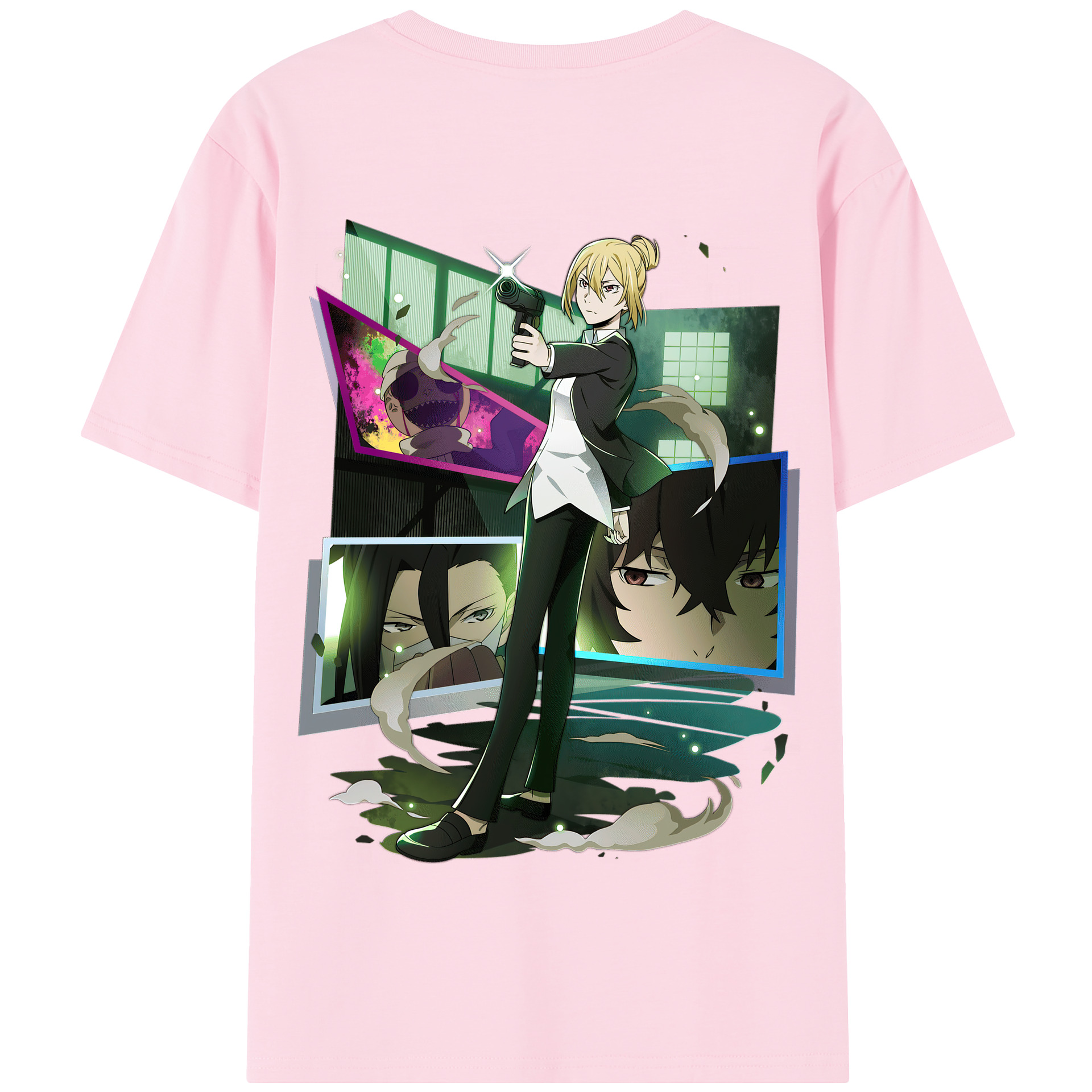 （画像用） 文豪ストレイドッグス Bungo Stray Dogs 綿100％半袖Tシャツ（背面プリント）