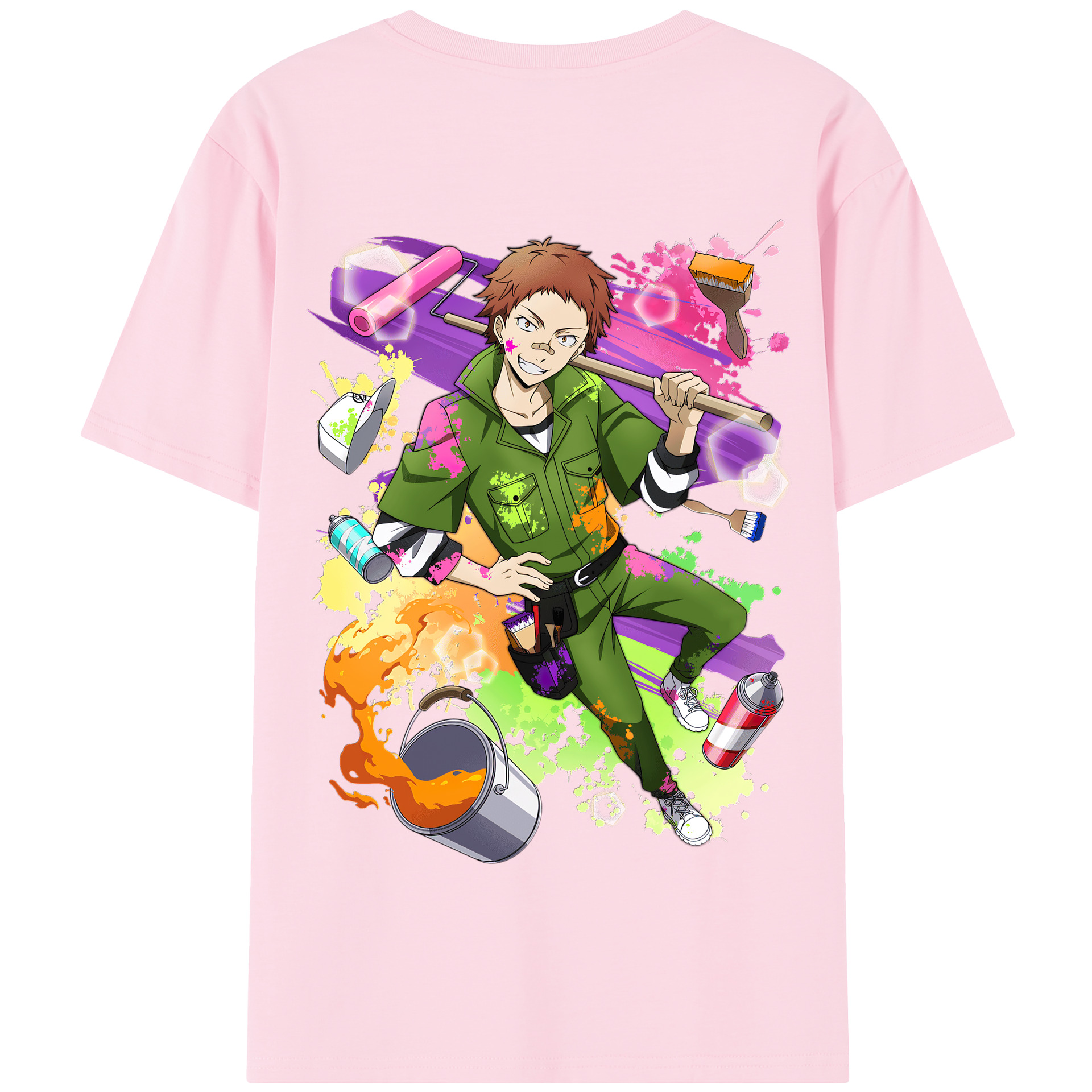 （画像用） 文豪ストレイドッグス Bungo Stray Dogs 綿100％半袖Tシャツ（背面プリント）