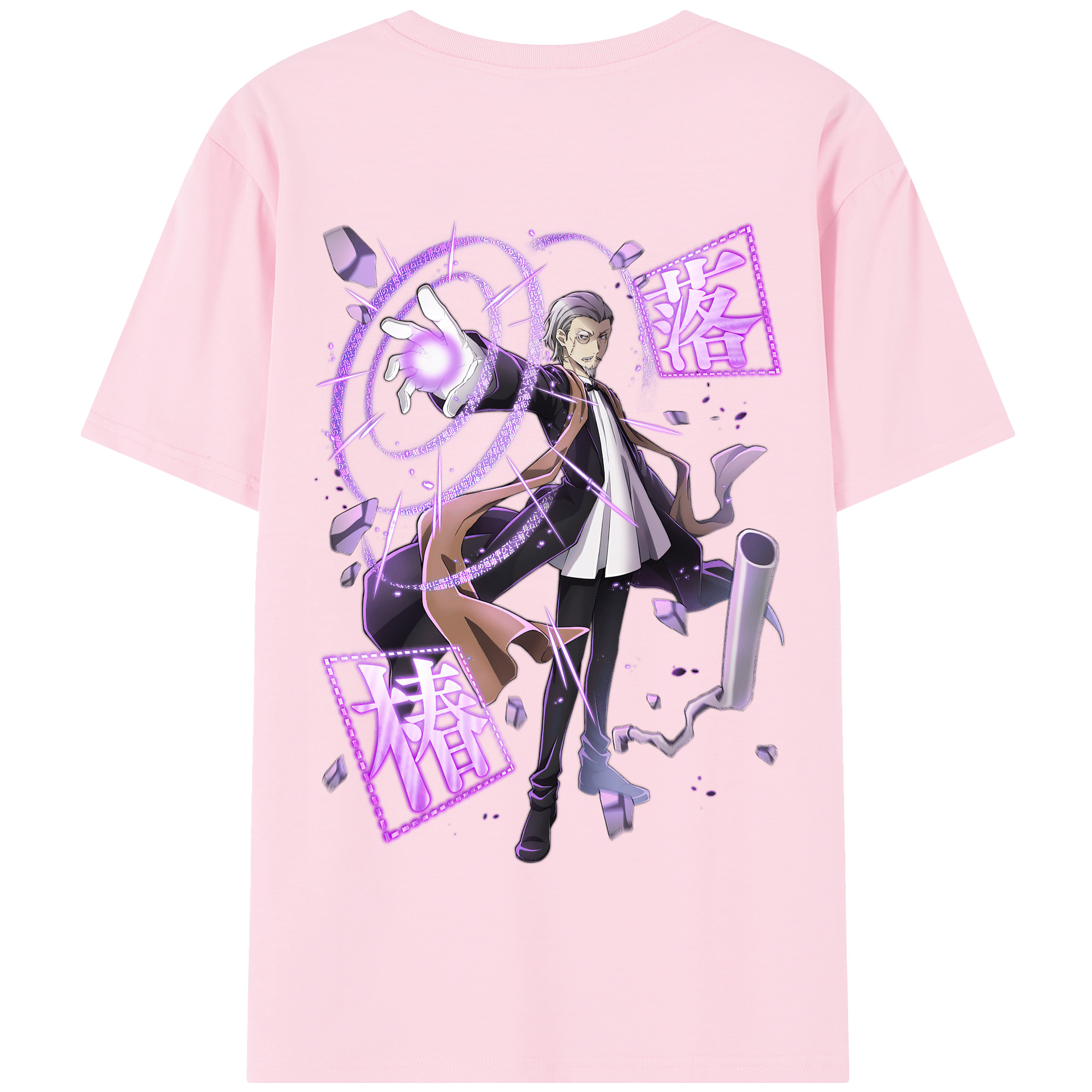 （画像用） 文豪ストレイドッグス Bungo Stray Dogs 綿100％半袖Tシャツ（背面プリント）