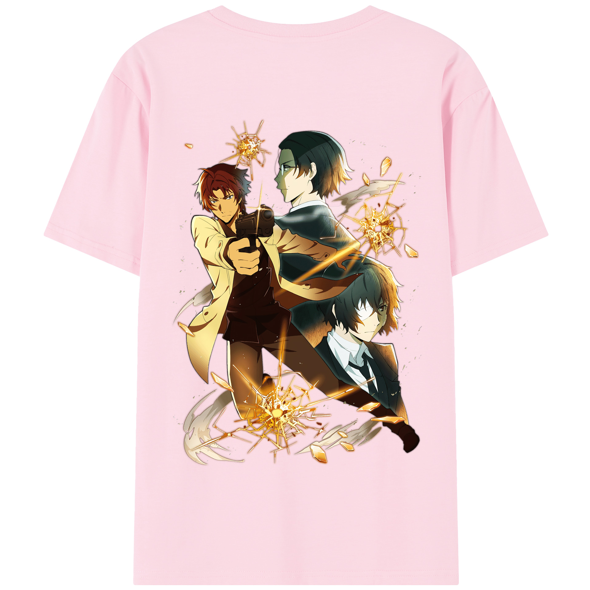 （画像用） 文豪ストレイドッグス Bungo Stray Dogs 綿100％半袖Tシャツ（背面プリント）