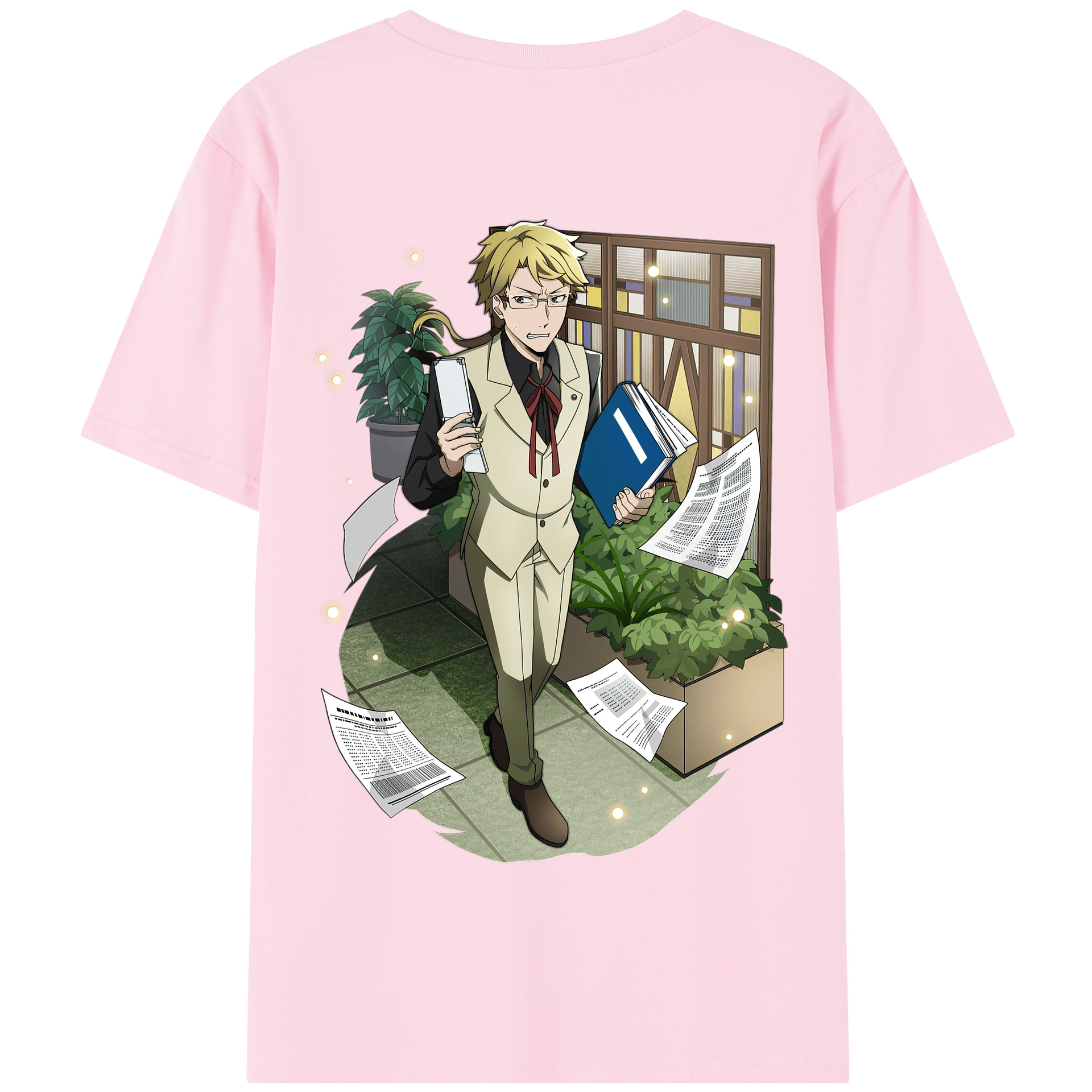 （画像用） 文豪ストレイドッグス Bungo Stray Dogs 綿100％半袖Tシャツ（背面プリント）