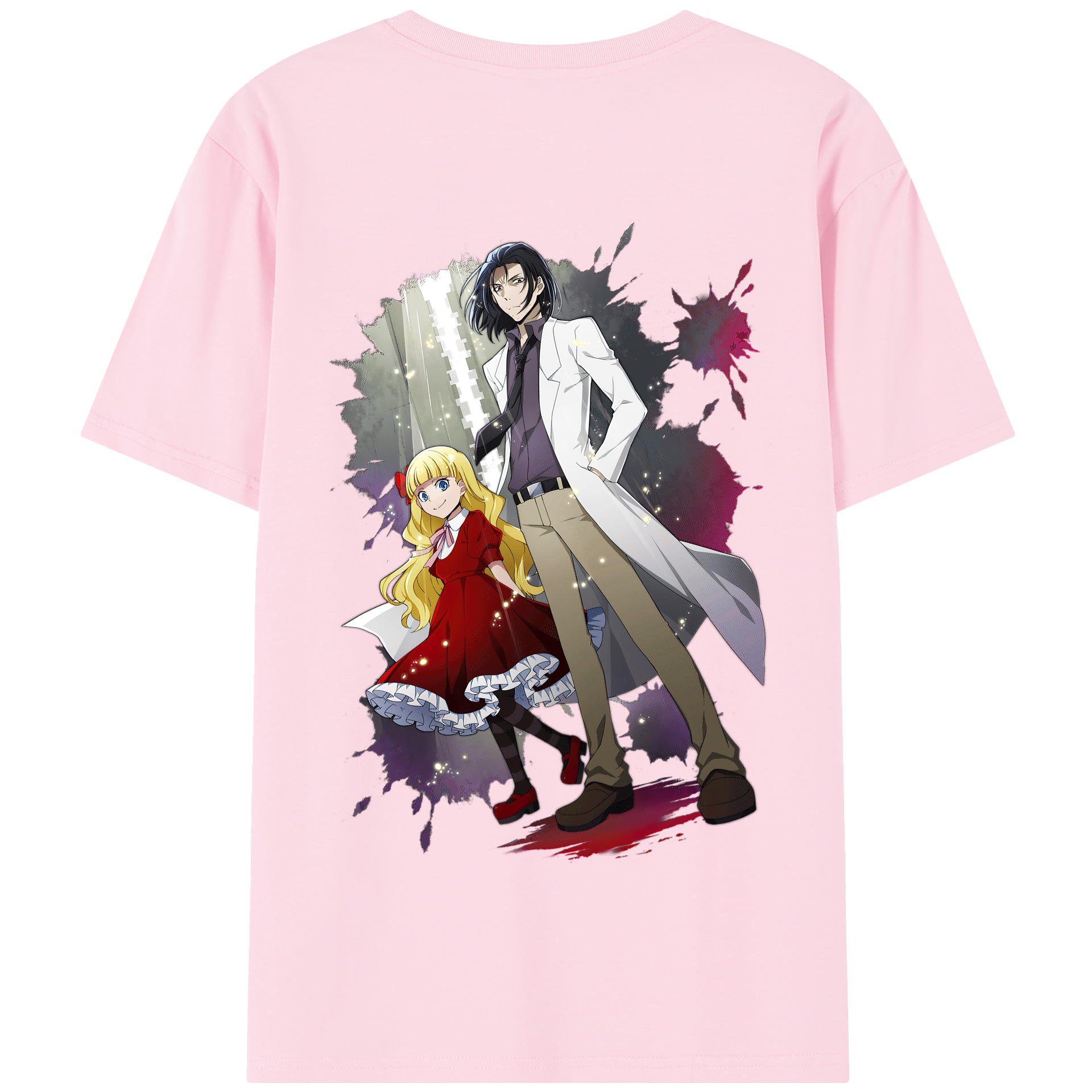 （画像用） 文豪ストレイドッグス Bungo Stray Dogs 綿100％半袖Tシャツ（背面プリント）