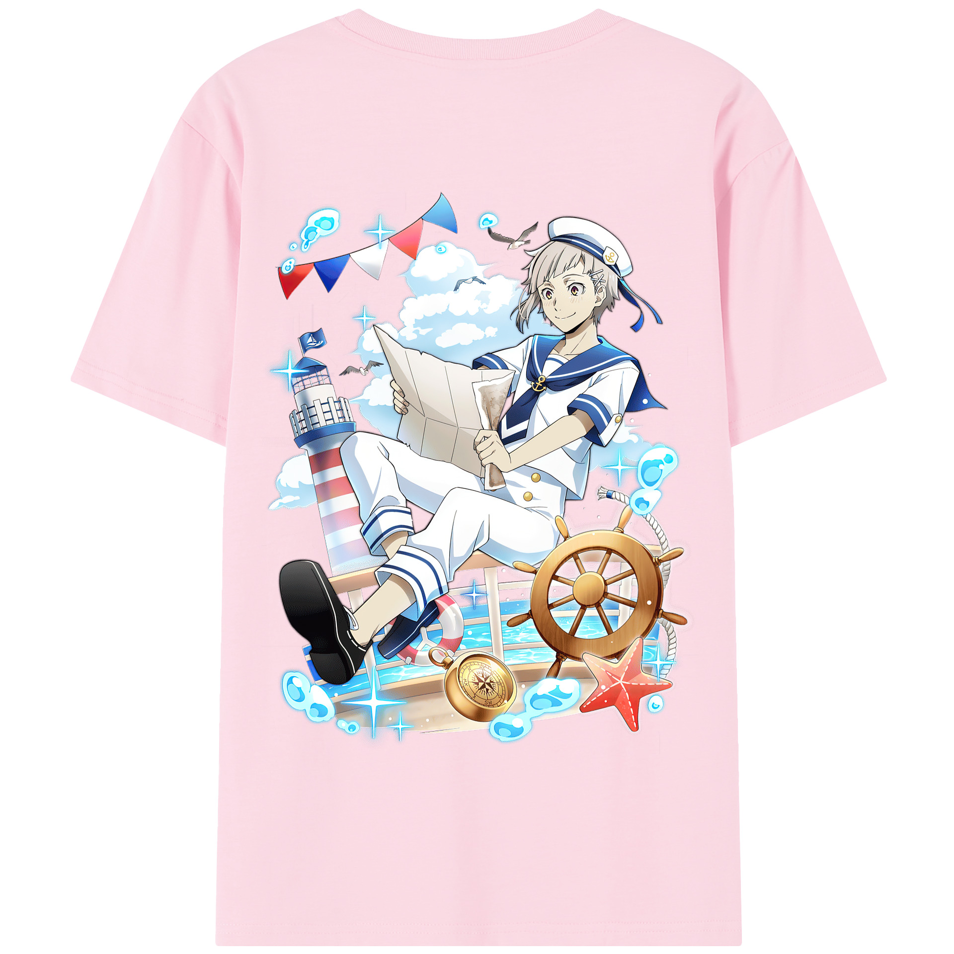 （画像用） 文豪ストレイドッグス Bungo Stray Dogs 綿100％半袖Tシャツ（背面プリント）