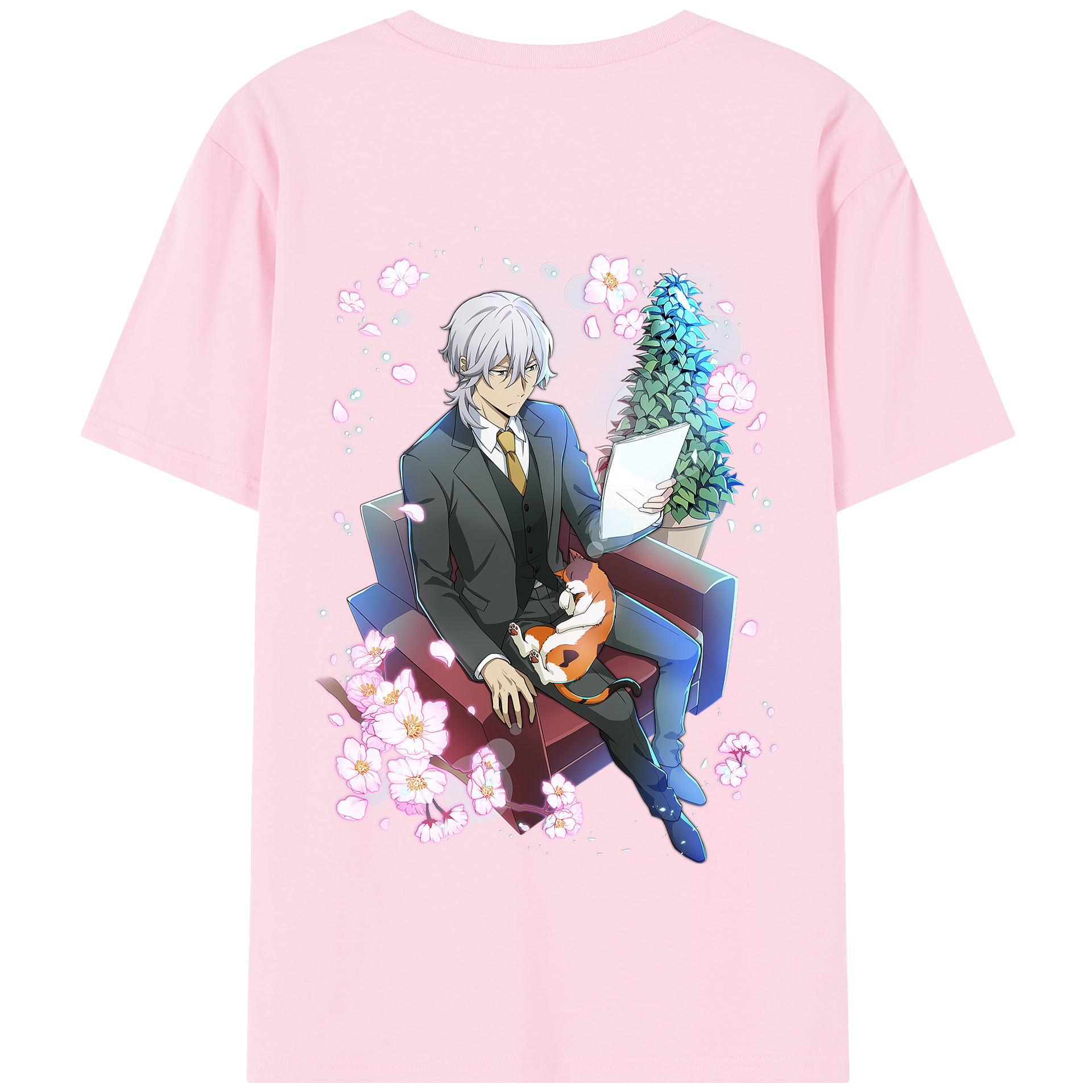 （画像用） 文豪ストレイドッグス Bungo Stray Dogs 綿100％半袖Tシャツ（背面プリント）