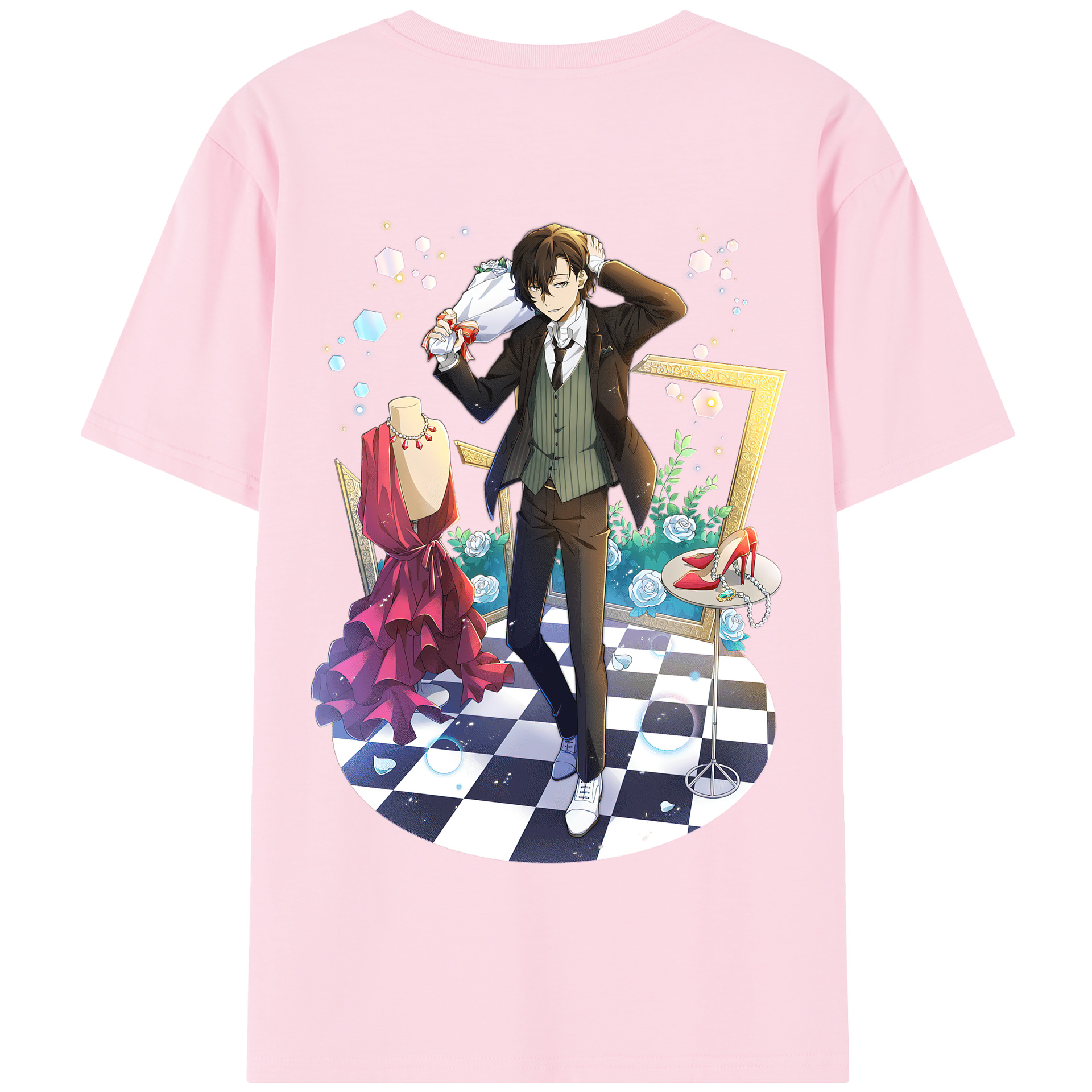 （画像用） 文豪ストレイドッグス Bungo Stray Dogs 綿100％半袖Tシャツ（背面プリント）