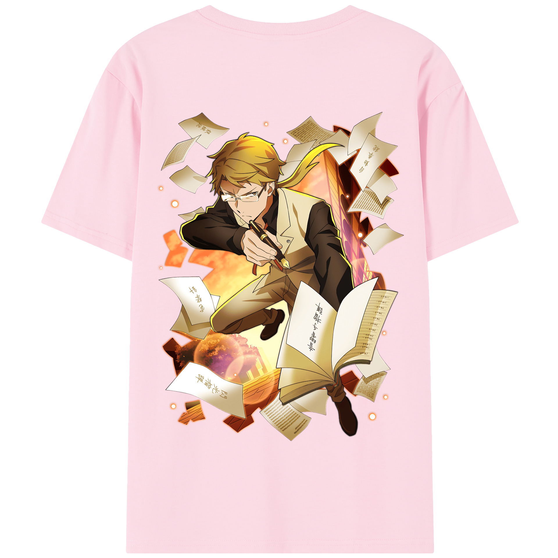 （画像用） 文豪ストレイドッグス Bungo Stray Dogs 綿100％半袖Tシャツ（背面プリント）