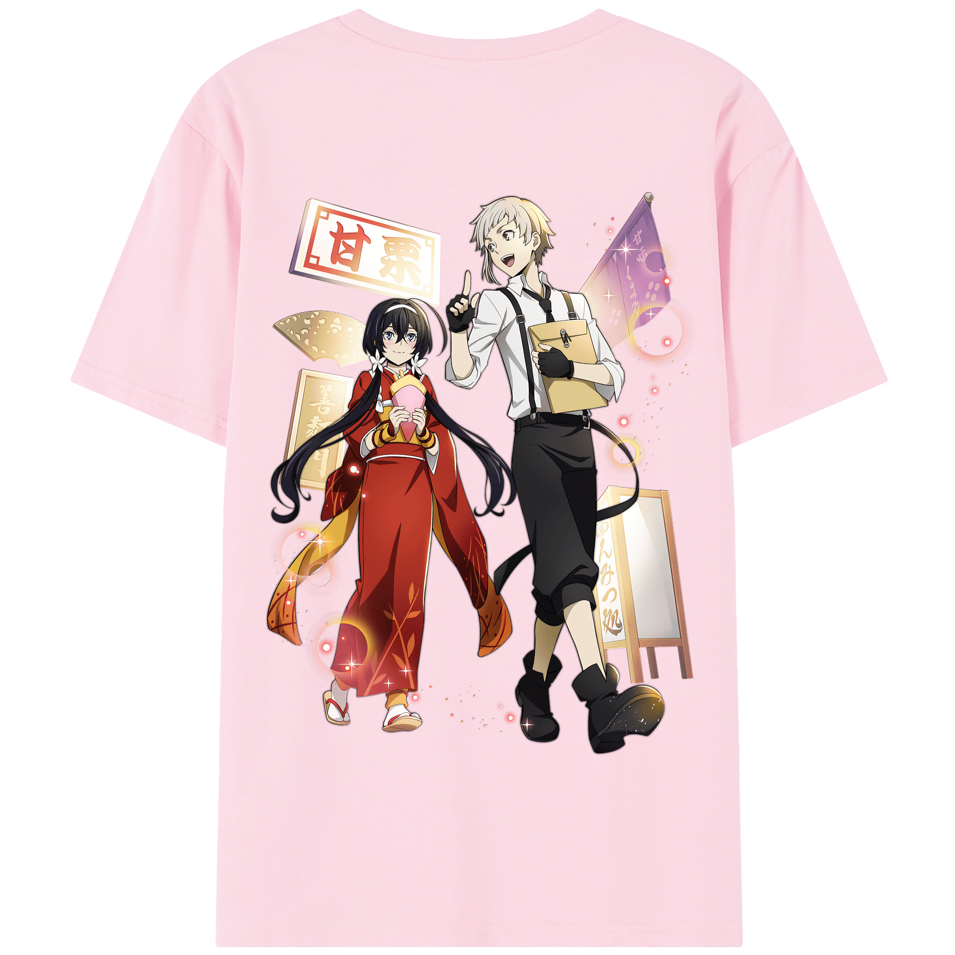 （画像用） 文豪ストレイドッグス Bungo Stray Dogs 綿100％半袖Tシャツ（背面プリント）