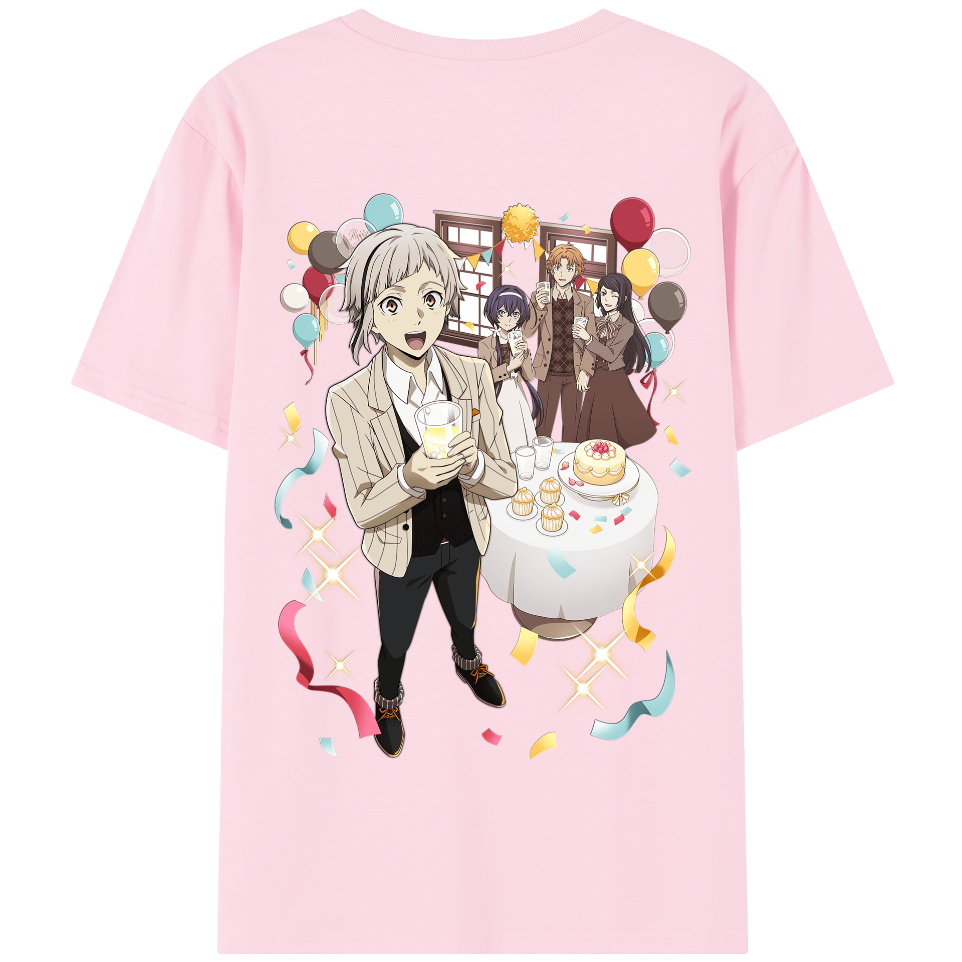 （画像用） 文豪ストレイドッグス Bungo Stray Dogs 綿100％半袖Tシャツ（背面プリント）