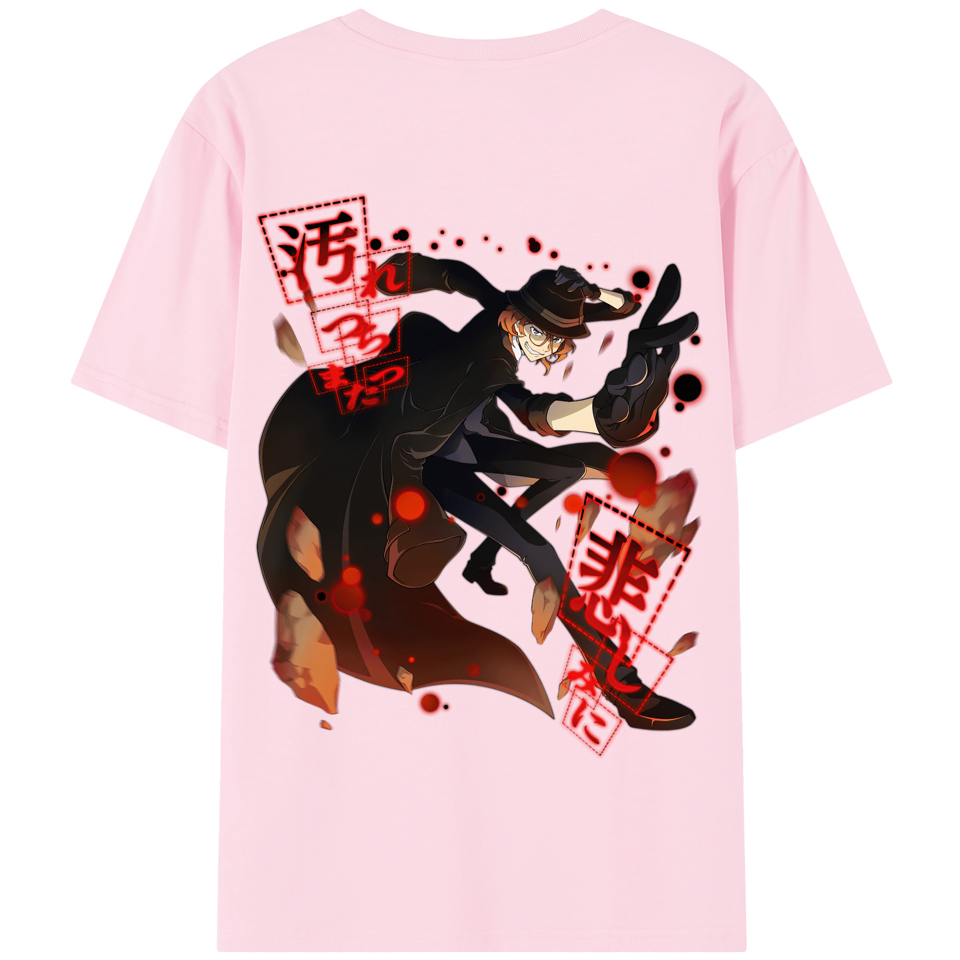 （画像用） 文豪ストレイドッグス Bungo Stray Dogs 綿100％半袖Tシャツ（背面プリント）
