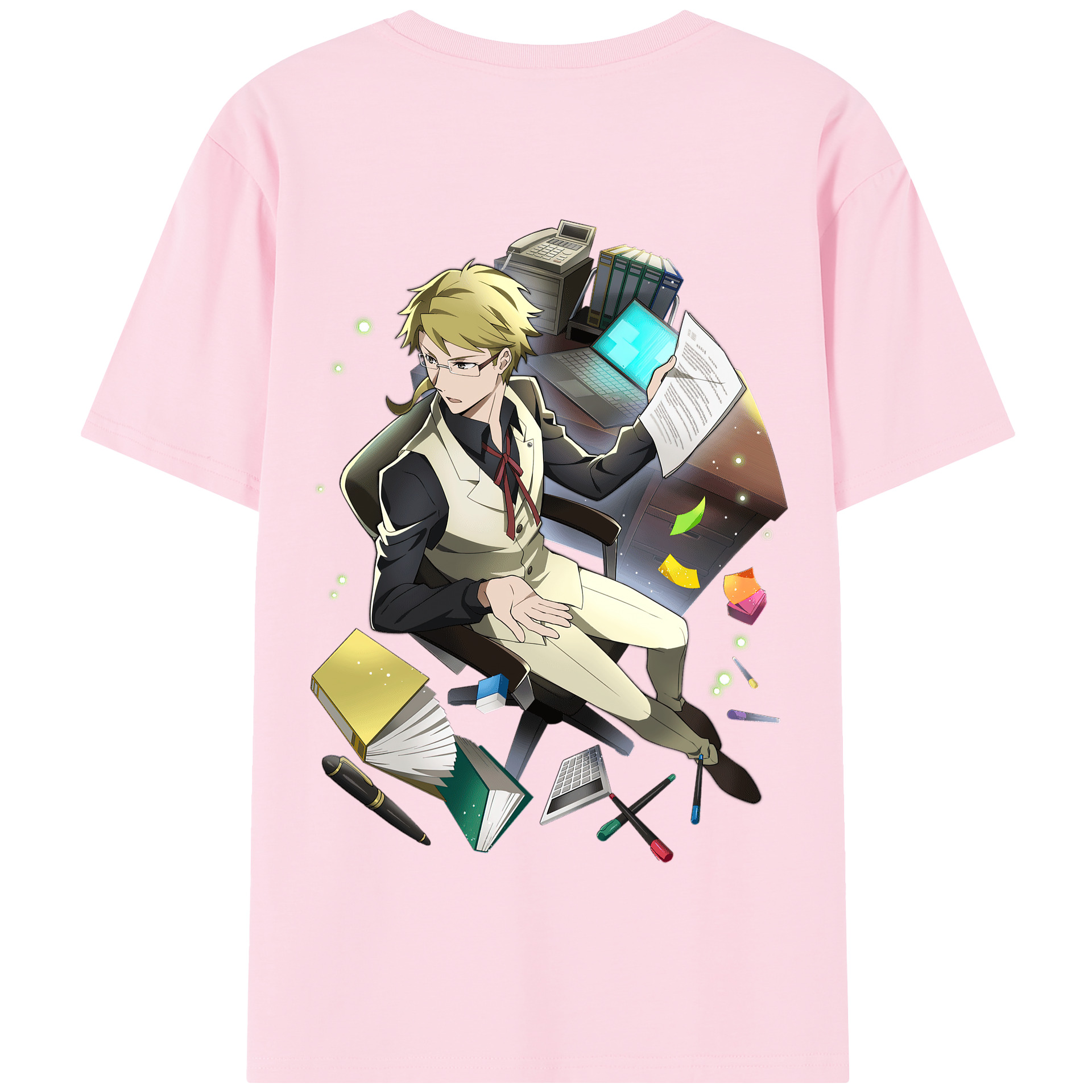 （画像用） 文豪ストレイドッグス Bungo Stray Dogs 綿100％半袖Tシャツ（背面プリント）
