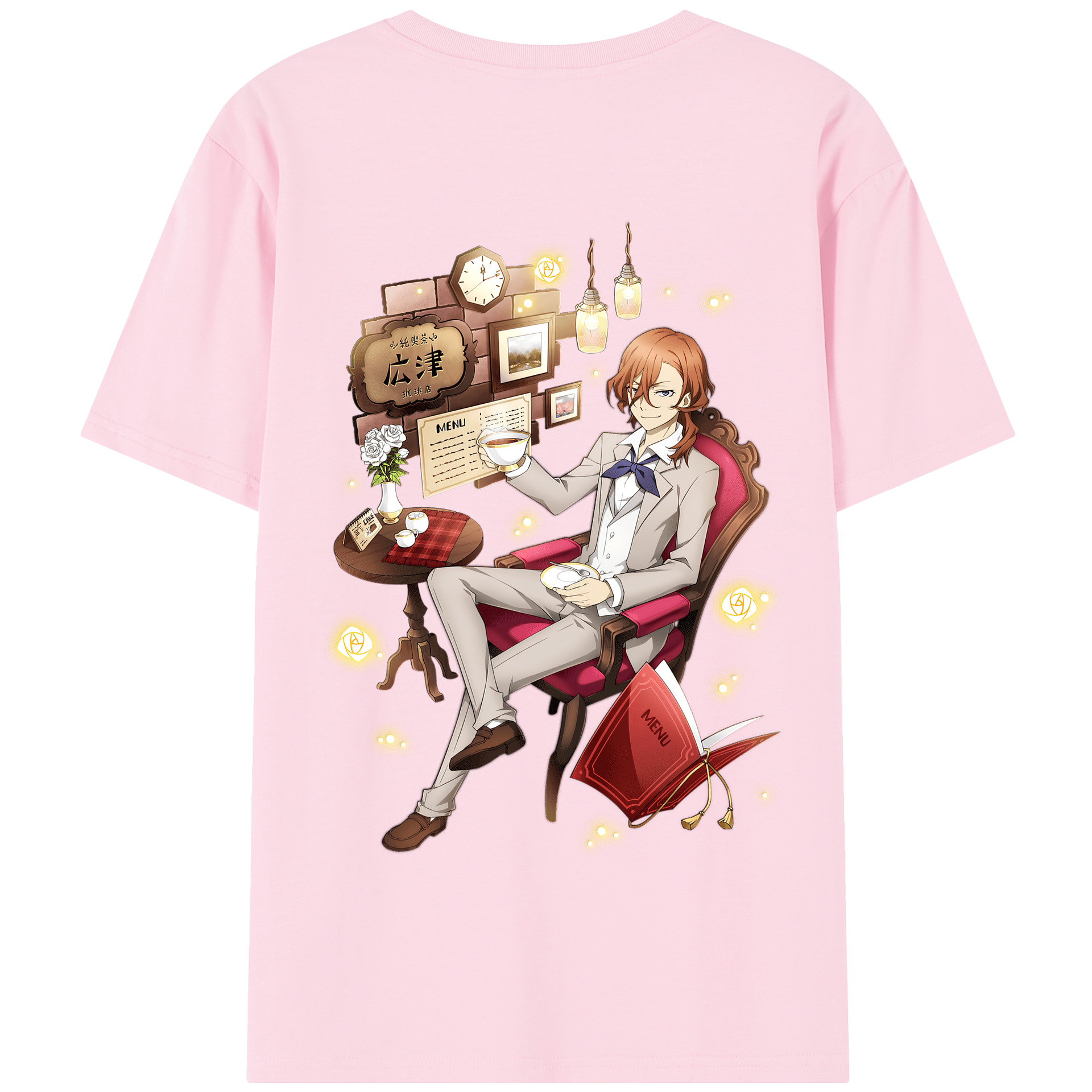 （画像用） 文豪ストレイドッグス Bungo Stray Dogs 綿100％半袖Tシャツ（背面プリント）