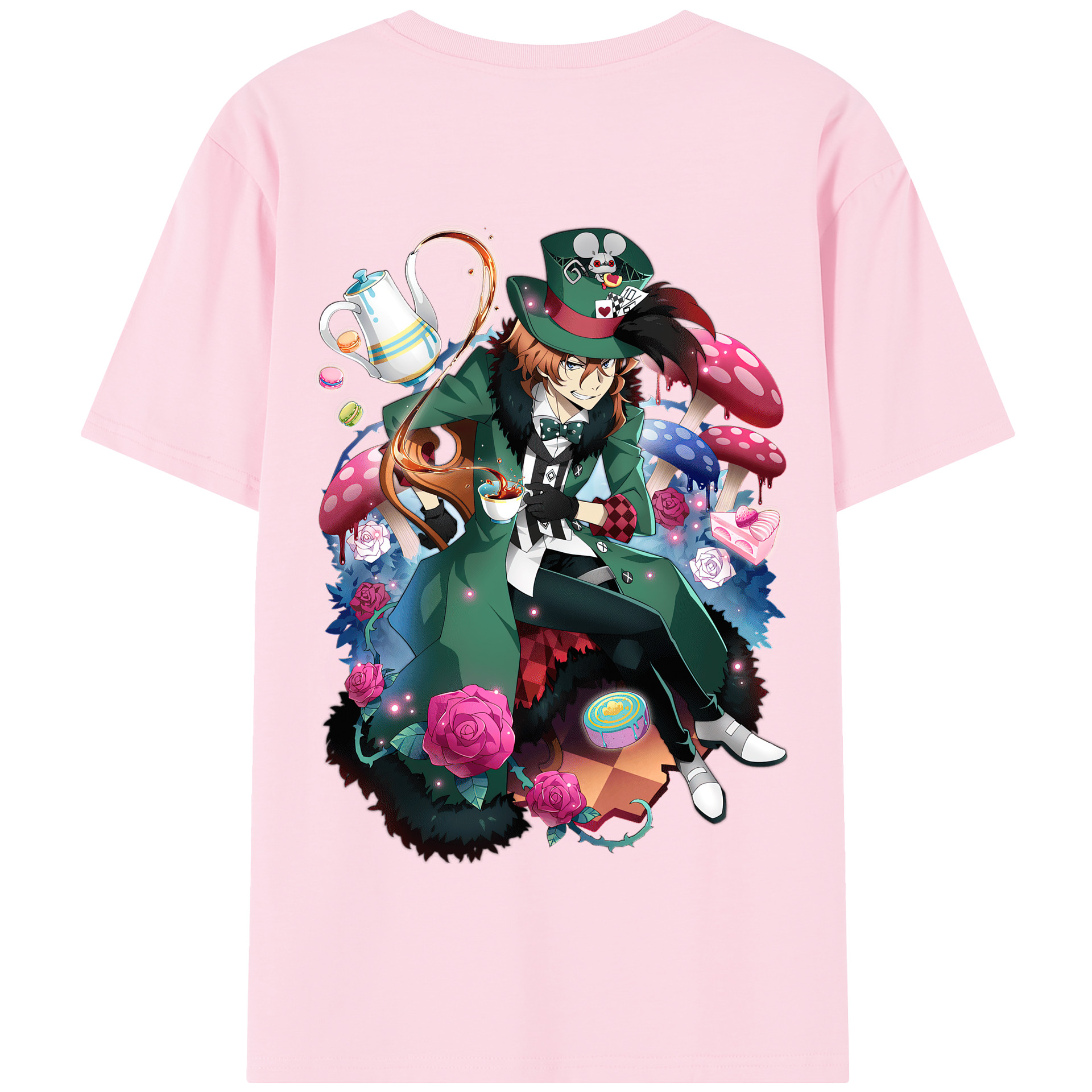 （画像用） 文豪ストレイドッグス Bungo Stray Dogs 綿100％半袖Tシャツ（背面プリント）