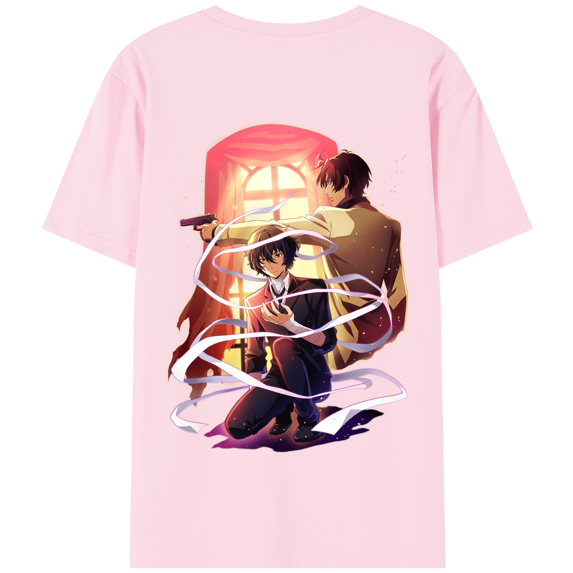 （画像用） 文豪ストレイドッグス Bungo Stray Dogs 綿100％半袖Tシャツ（背面プリント）