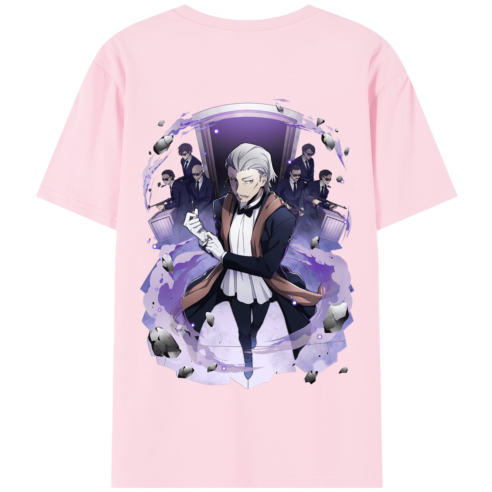 （画像用） 文豪ストレイドッグス Bungo Stray Dogs 綿100％半袖Tシャツ（背面プリント）