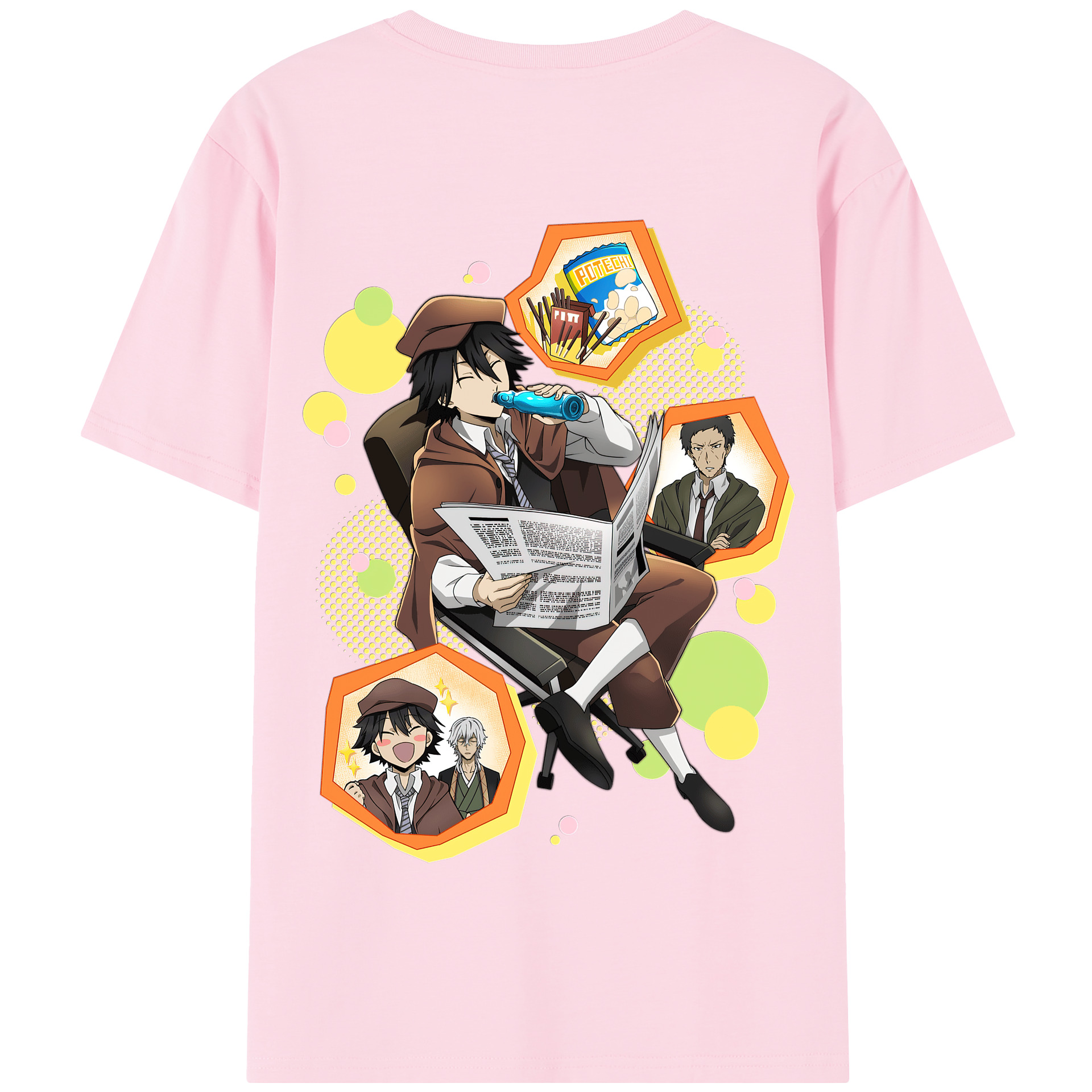 （画像用） 文豪ストレイドッグス Bungo Stray Dogs 綿100％半袖Tシャツ（背面プリント）